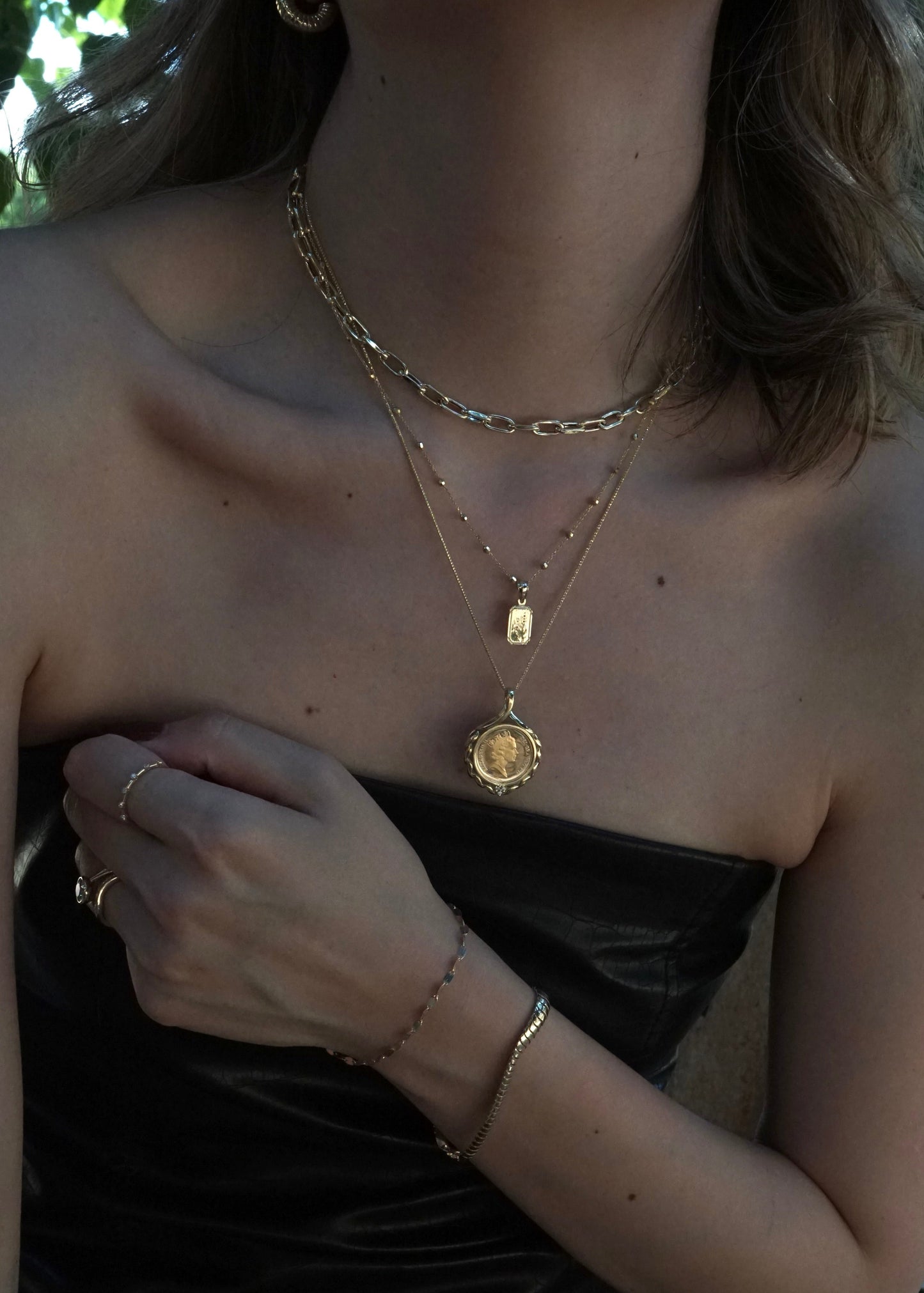14k Gold Reflection Necklace