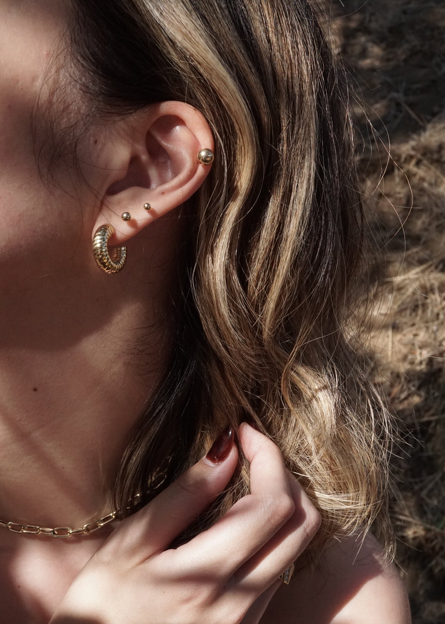 14k Gold A Chunky Ball Stud