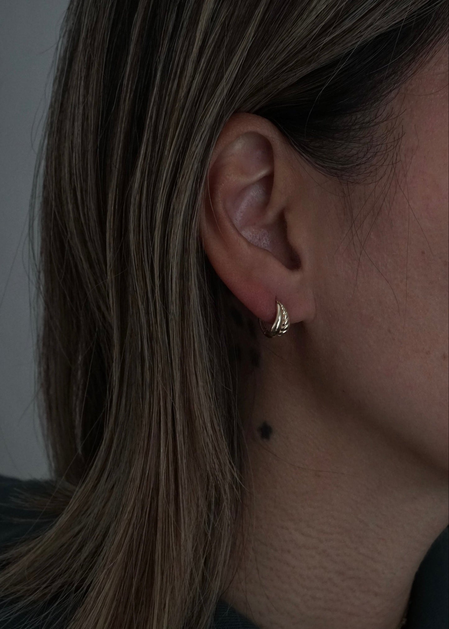 14k Gold Cone Shell Huggies