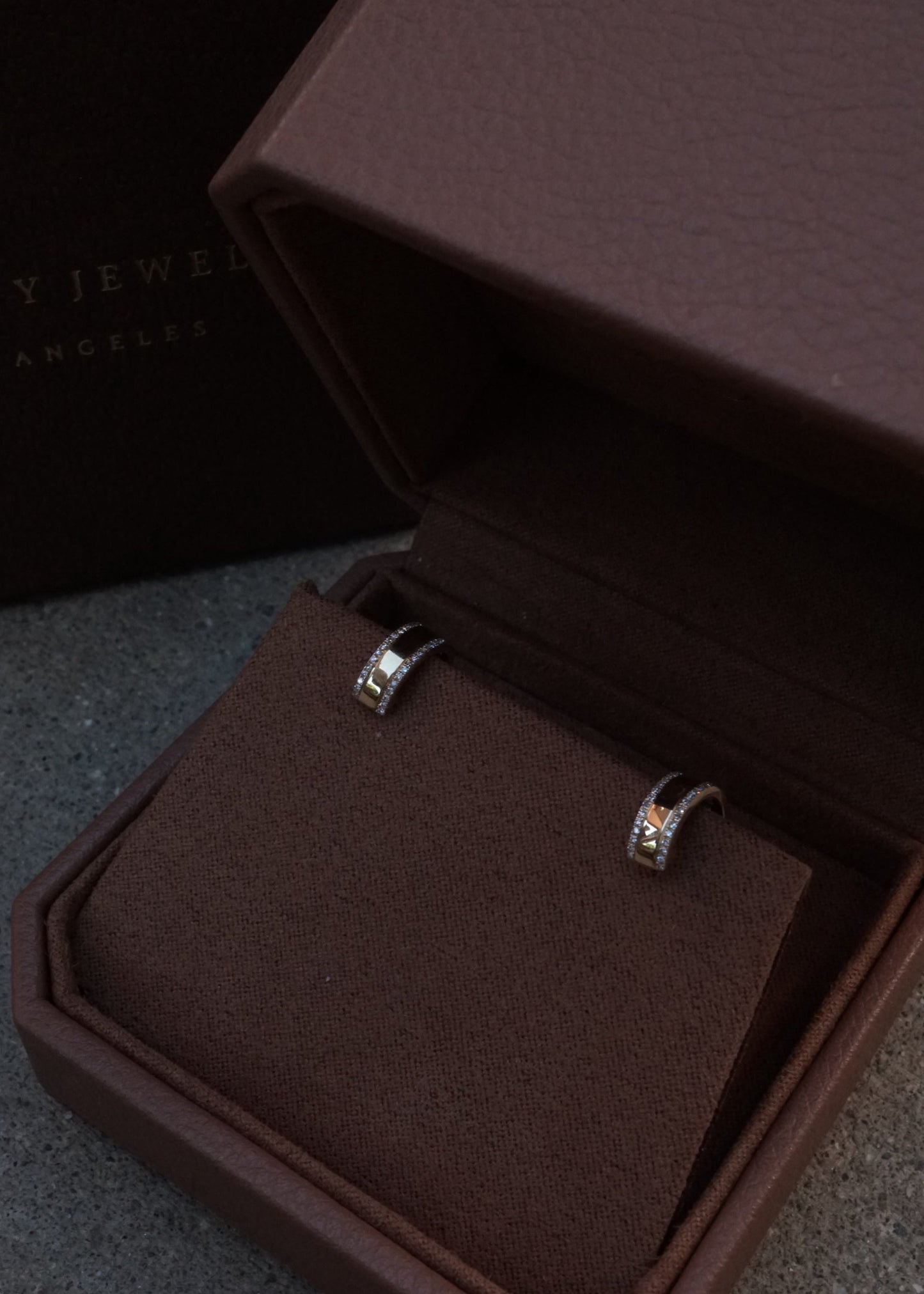 14k Gold Diamond Sandwich Huggies