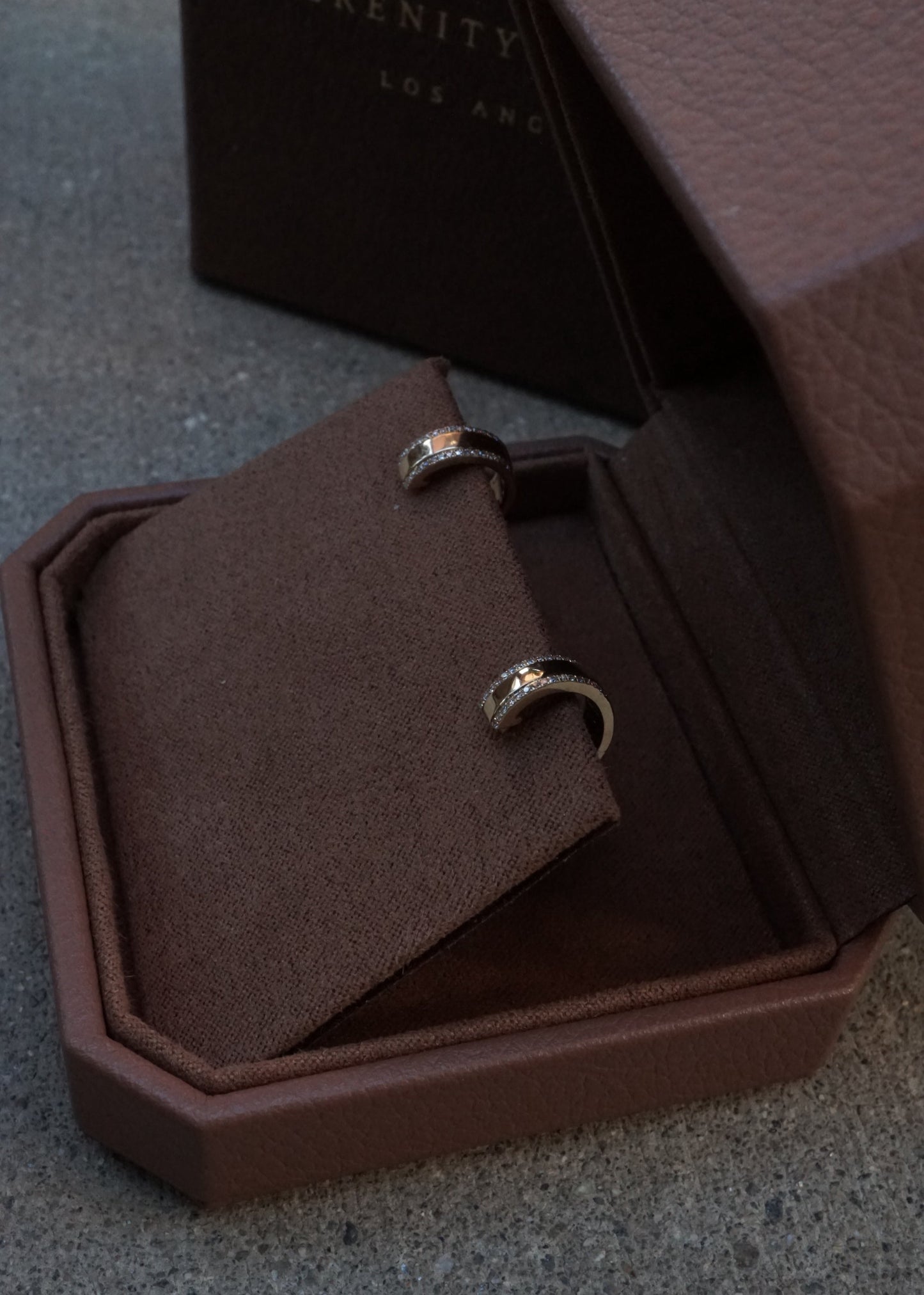 14k Gold Diamond Sandwich Huggies