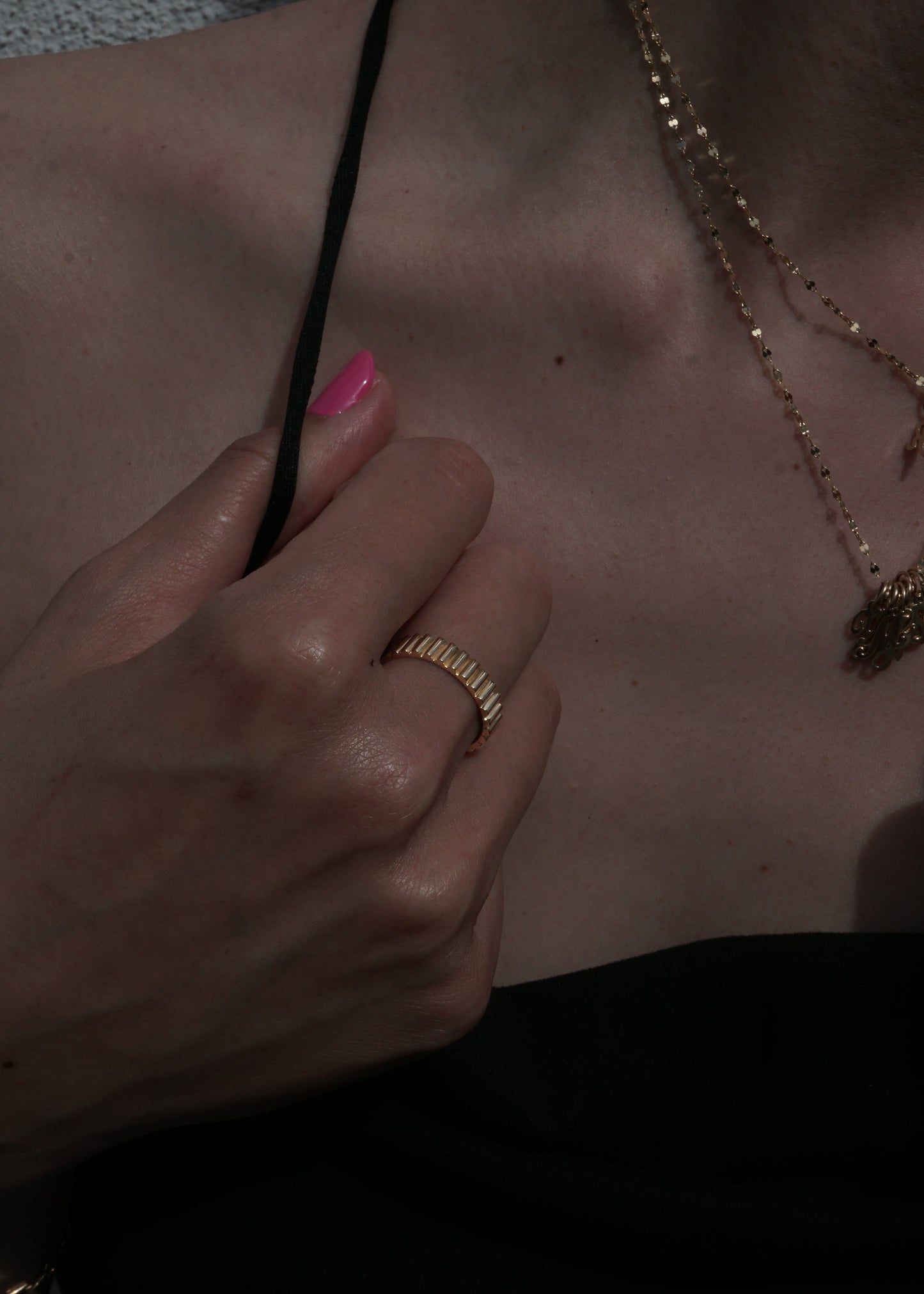14k Gold Ribbed Ring