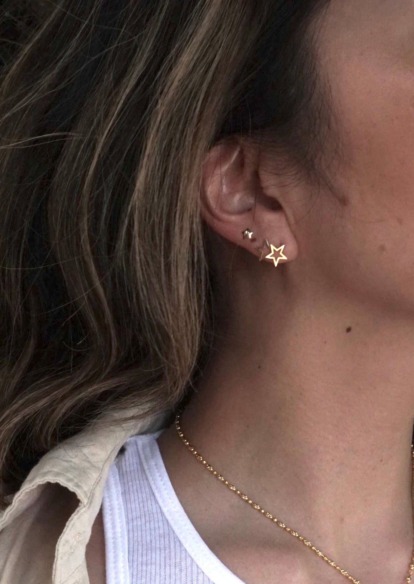 14k Gold Open Studs