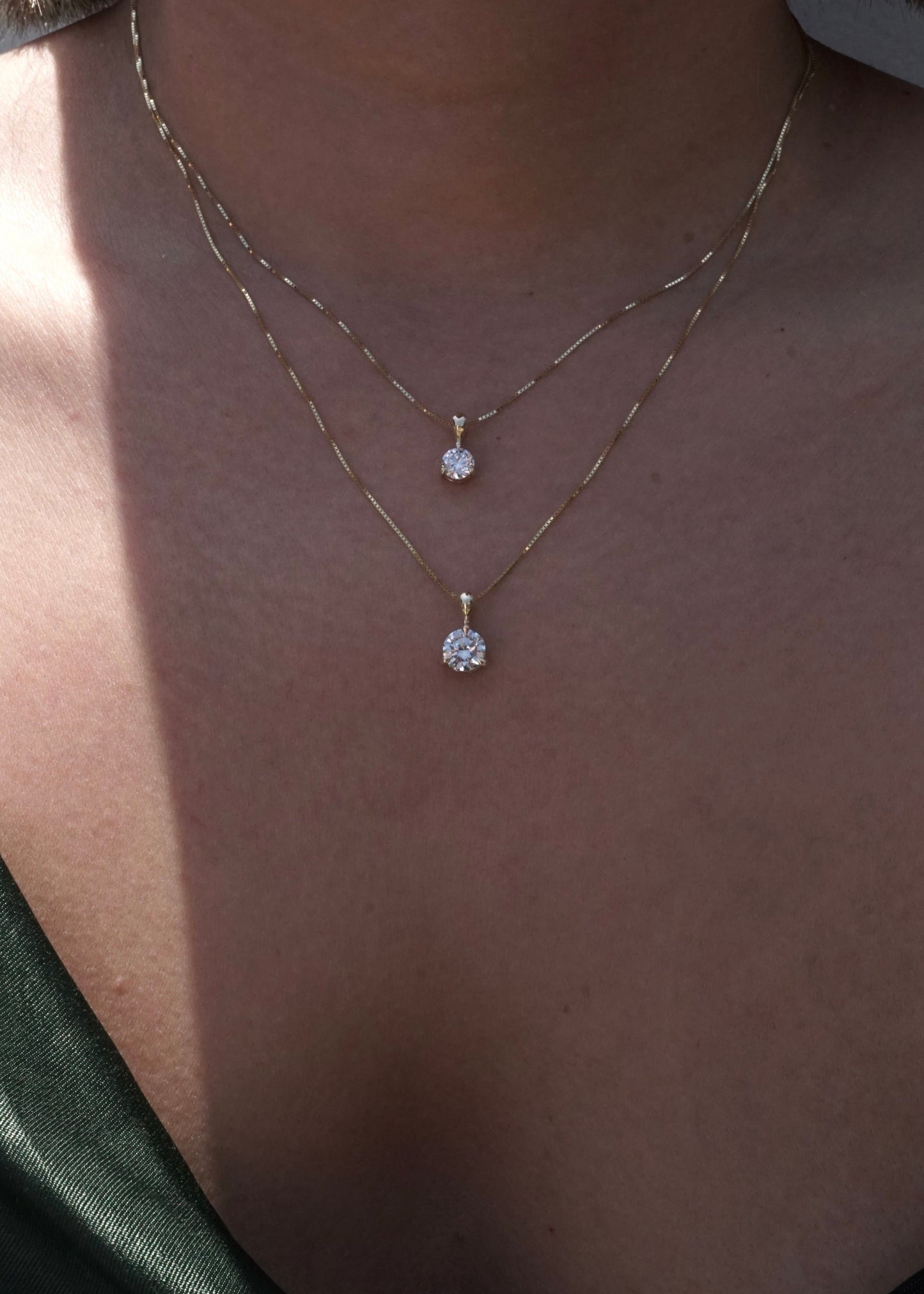 14k Gold Luna Drop Pendant