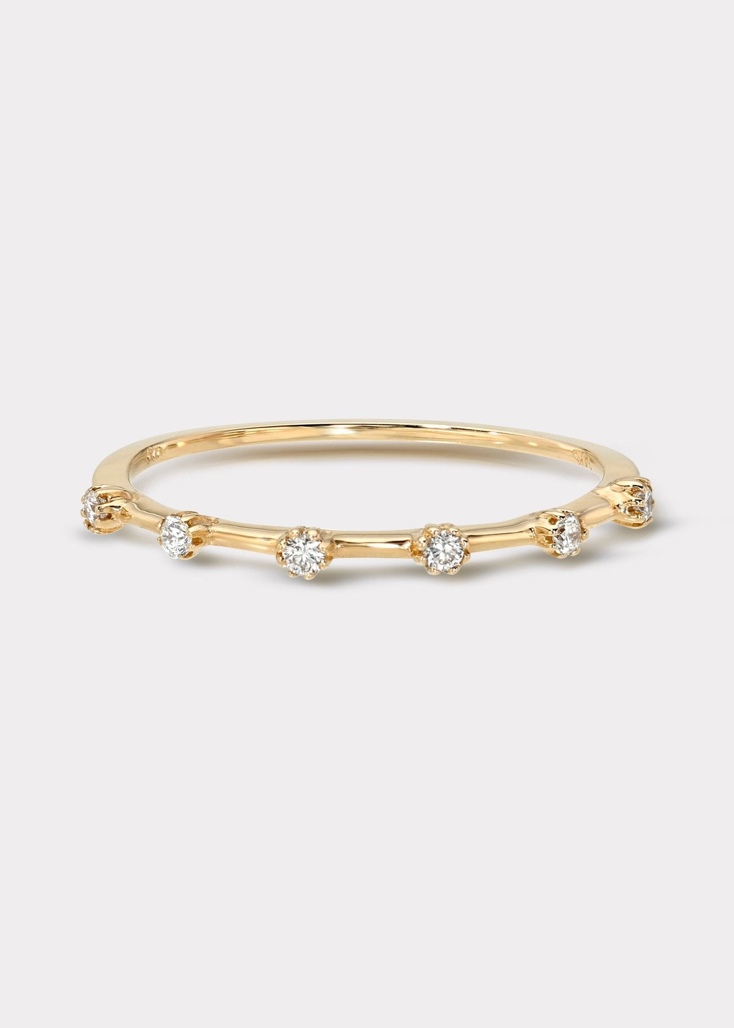 14k Gold Distance 6 Diamond Ring