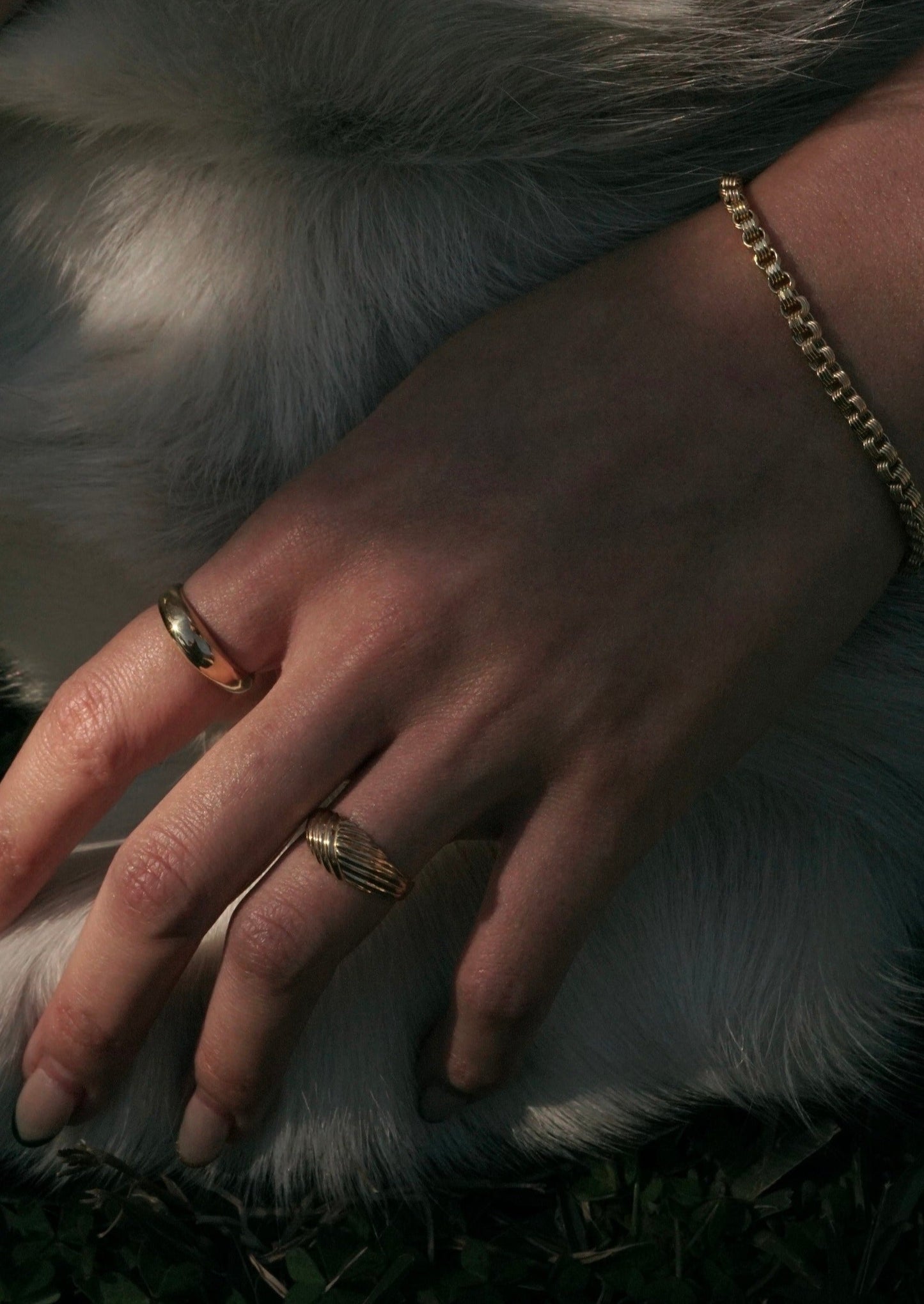 14k Gold Vintage Style Domed Ring