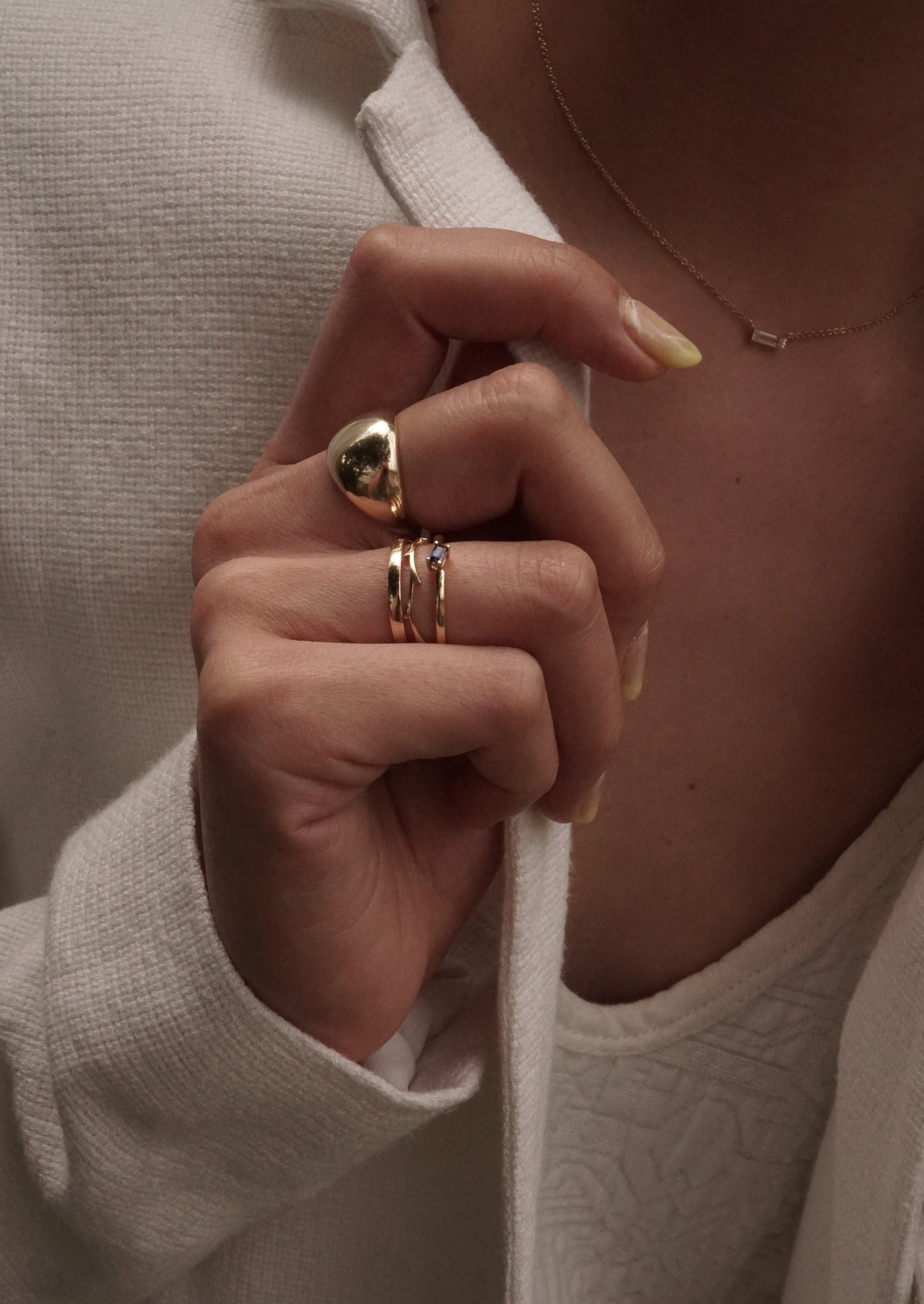14k Gold Baguette Sapphire Ring