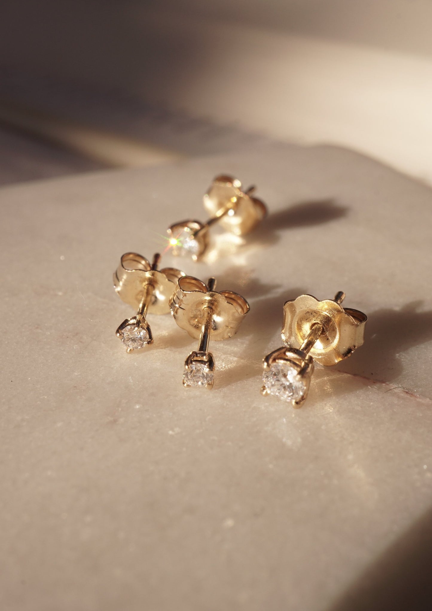 14k Gold Baby Diamond Studs