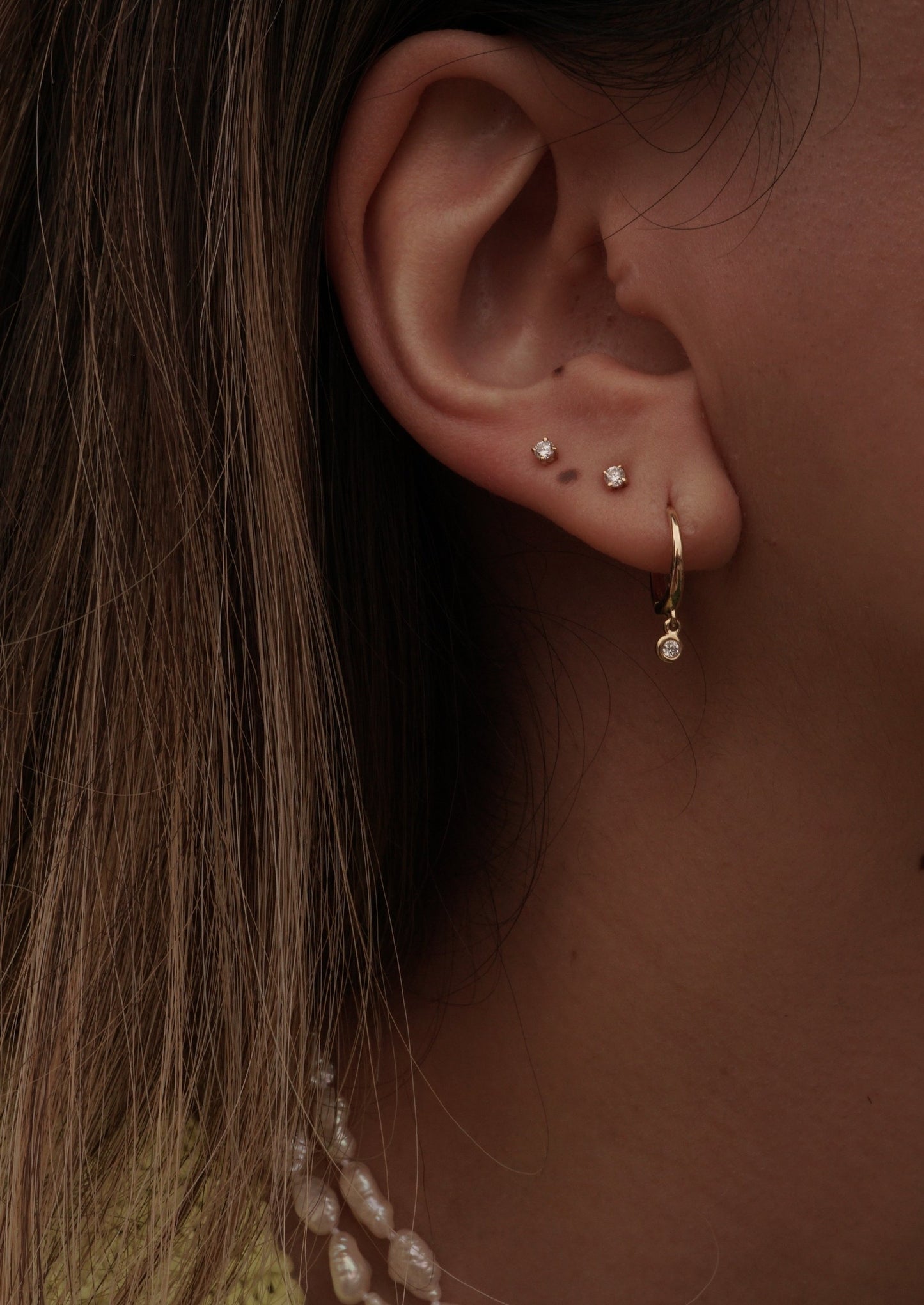 14k Gold Baby Diamond Studs