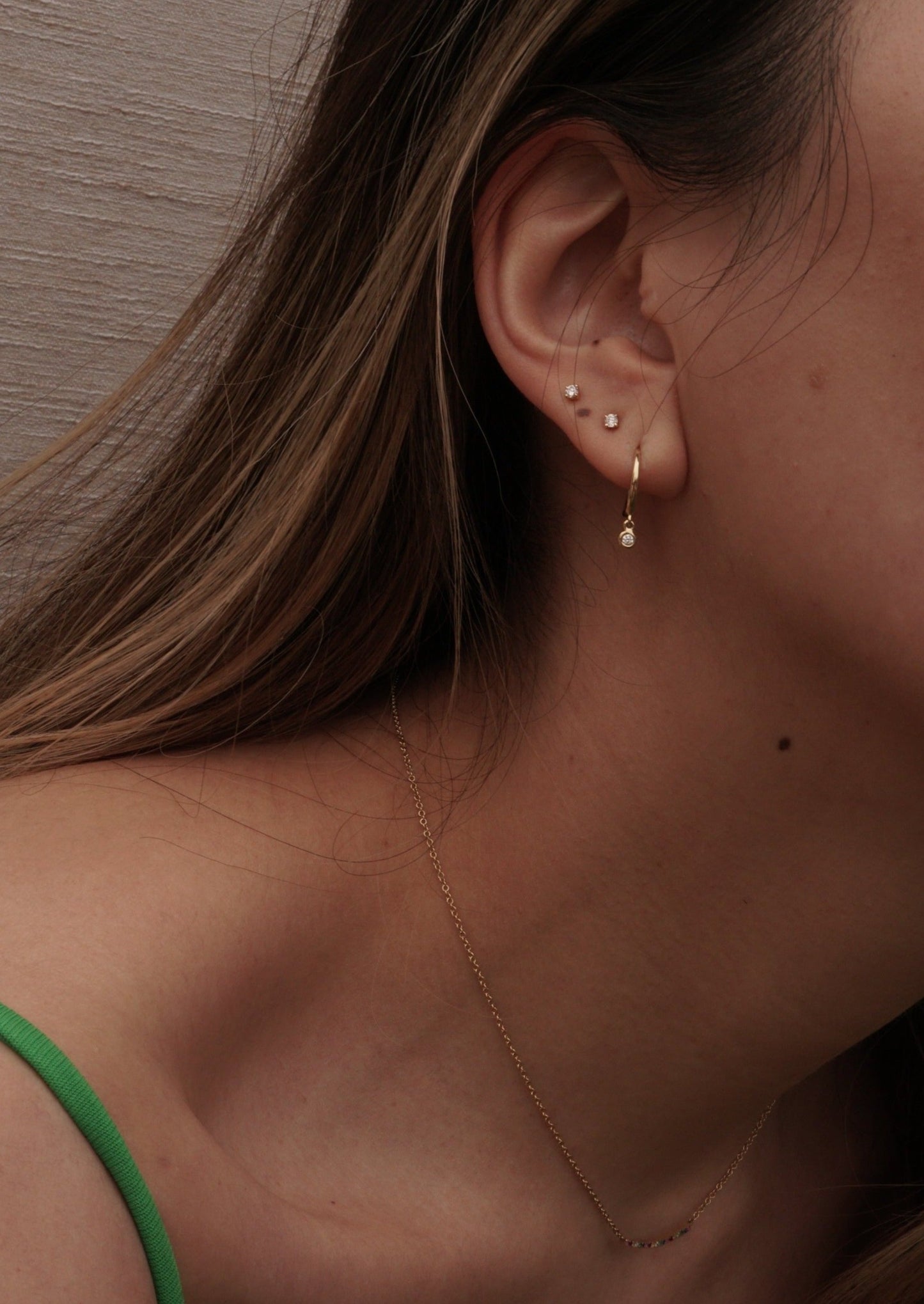 14k Gold Baby Diamond Studs
