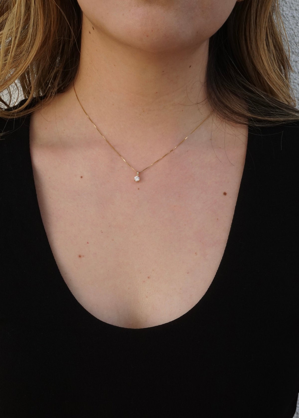 14k Gold Luna Drop Pendant