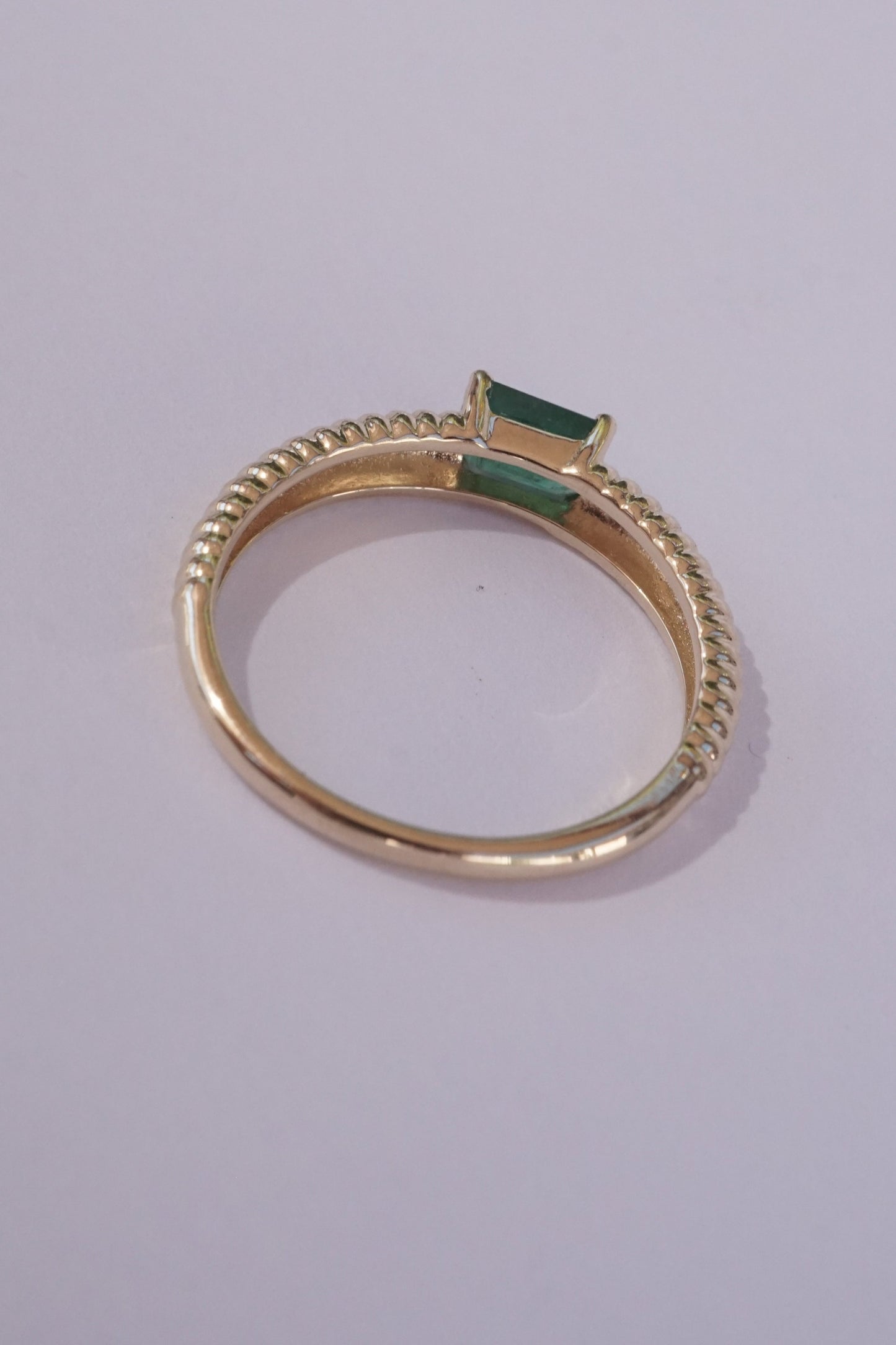 14k Gold Cleo Emerald Ring