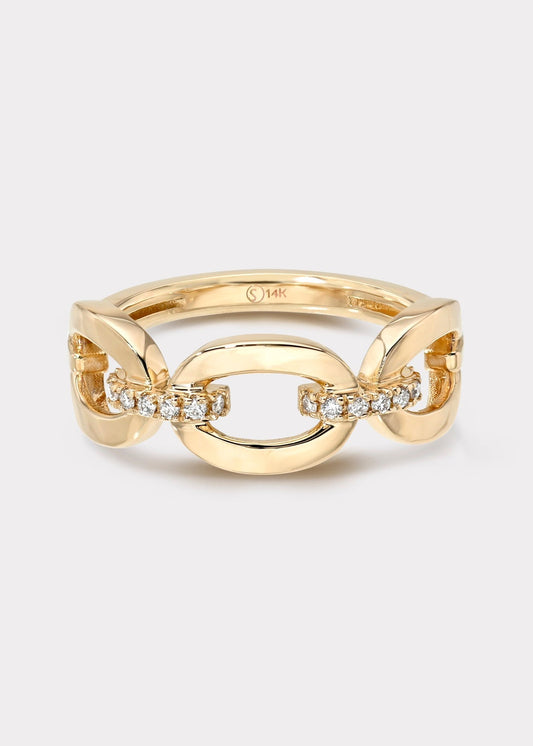 14k Gold Vintage Style Chain Ring