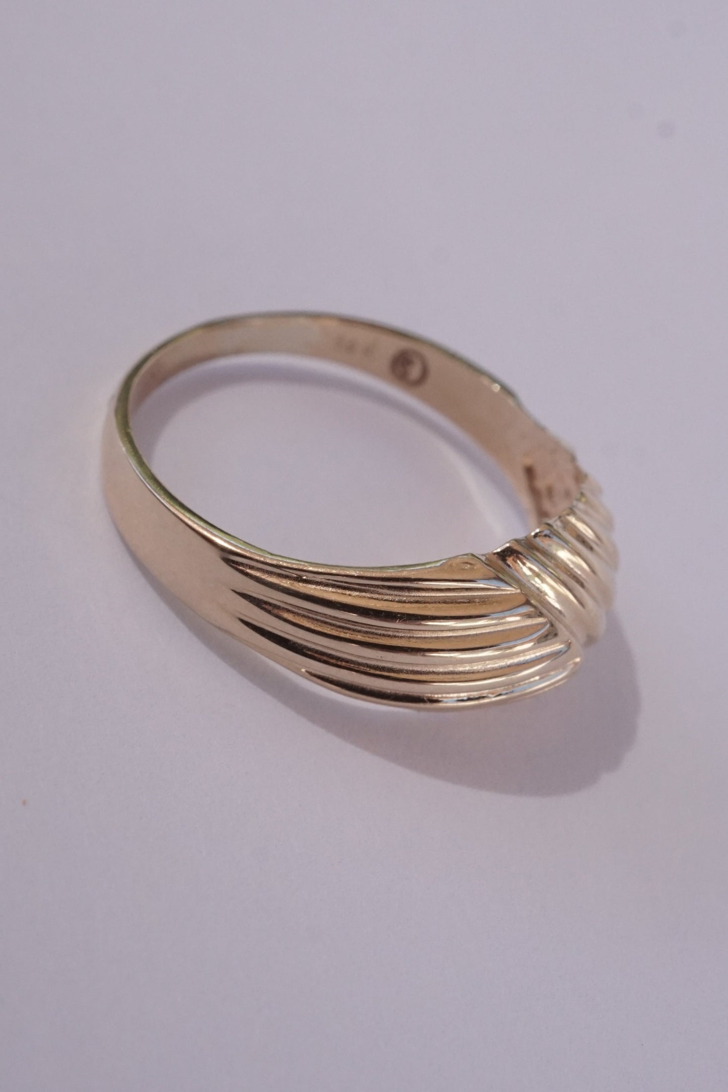 14k Gold Vintage Style Domed Ring