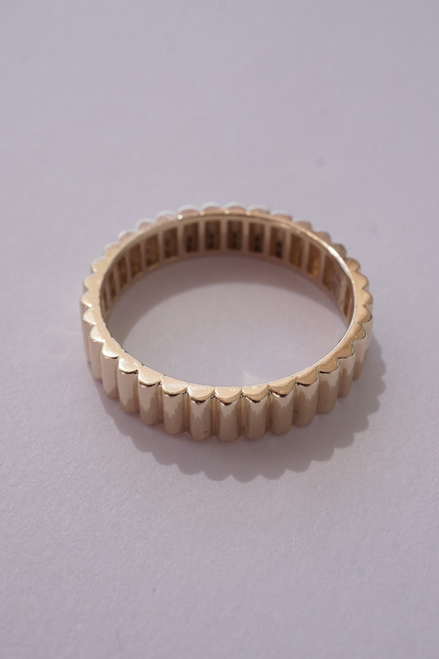 14k Gold Ribbed Ring