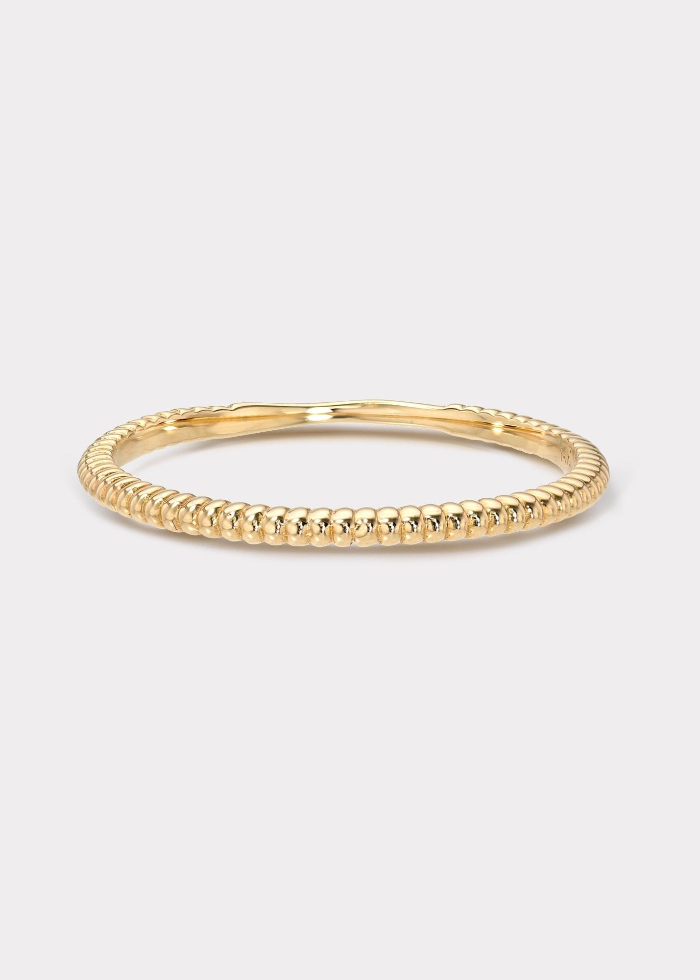 14k Gold Thin Beads Band