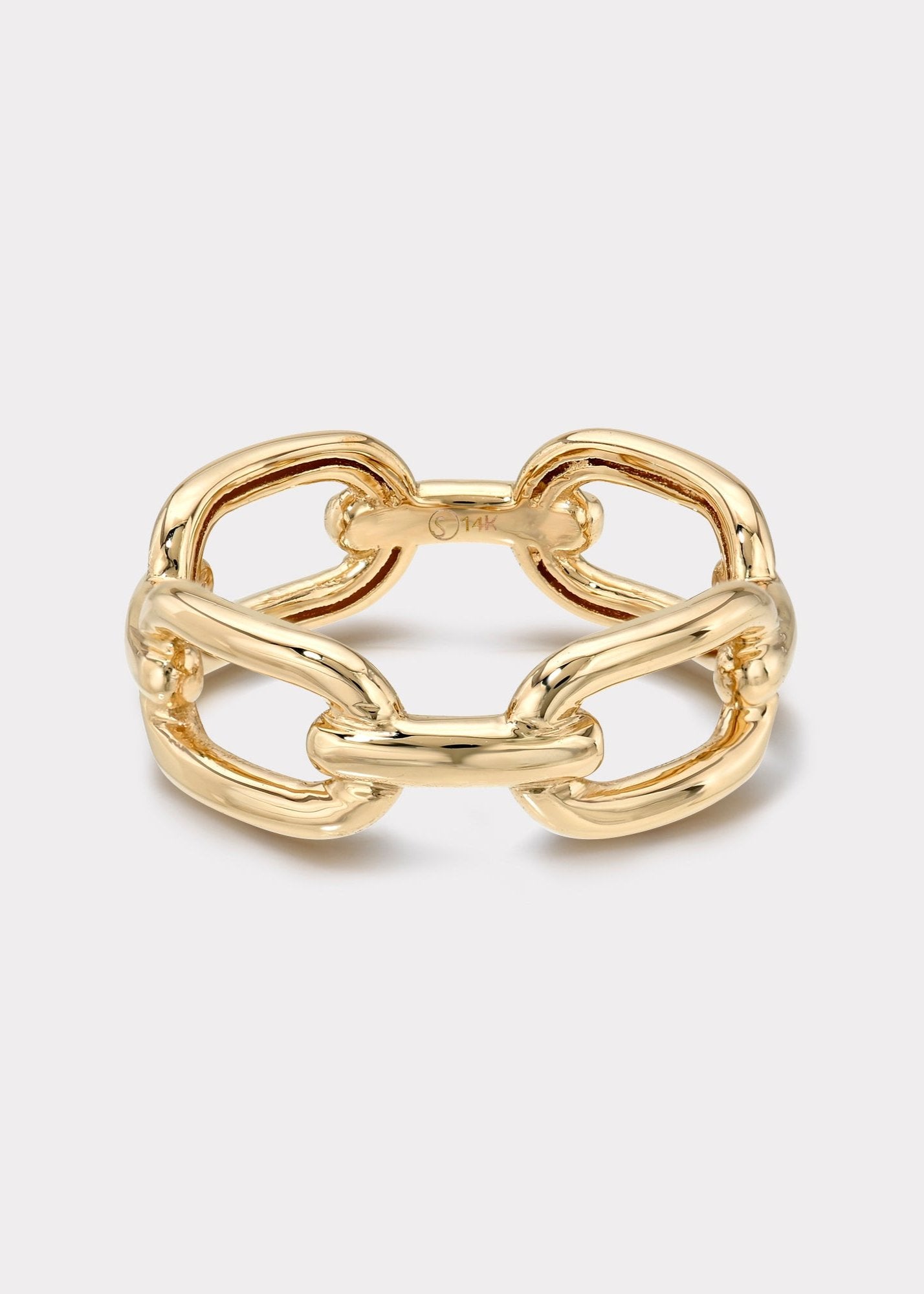 14k Gold Husky Chain Ring