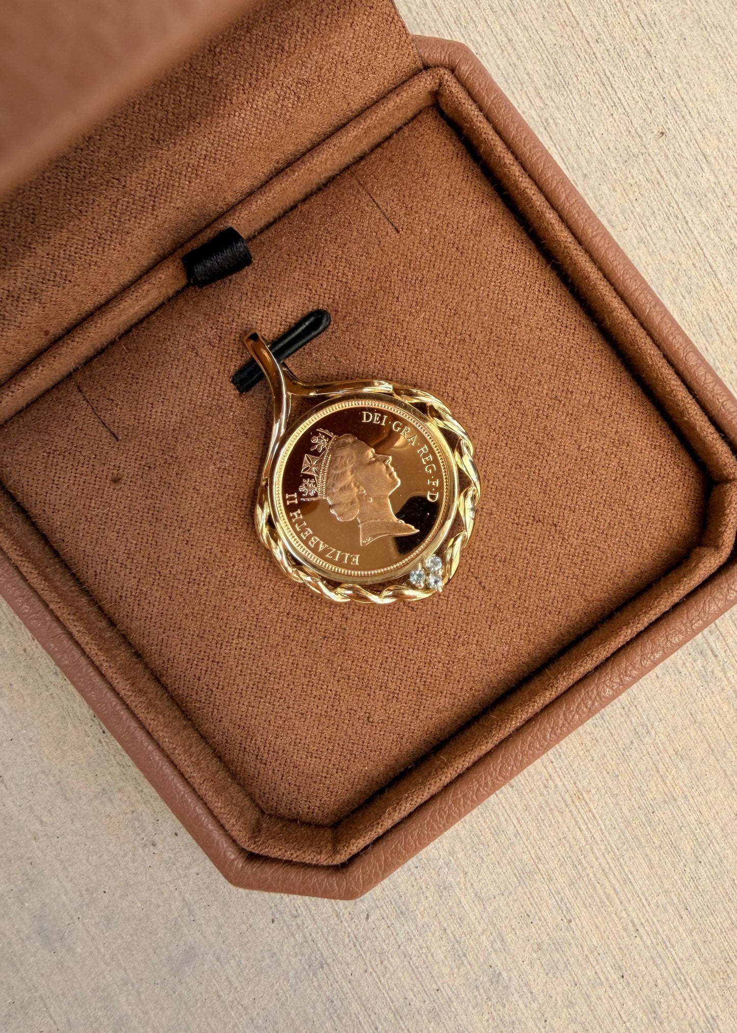 The HIKARI Pendant (18k gold frame & 22k gold coin)