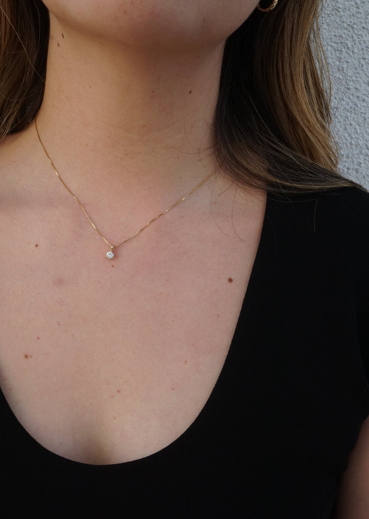 14k Gold Luna Drop Pendant