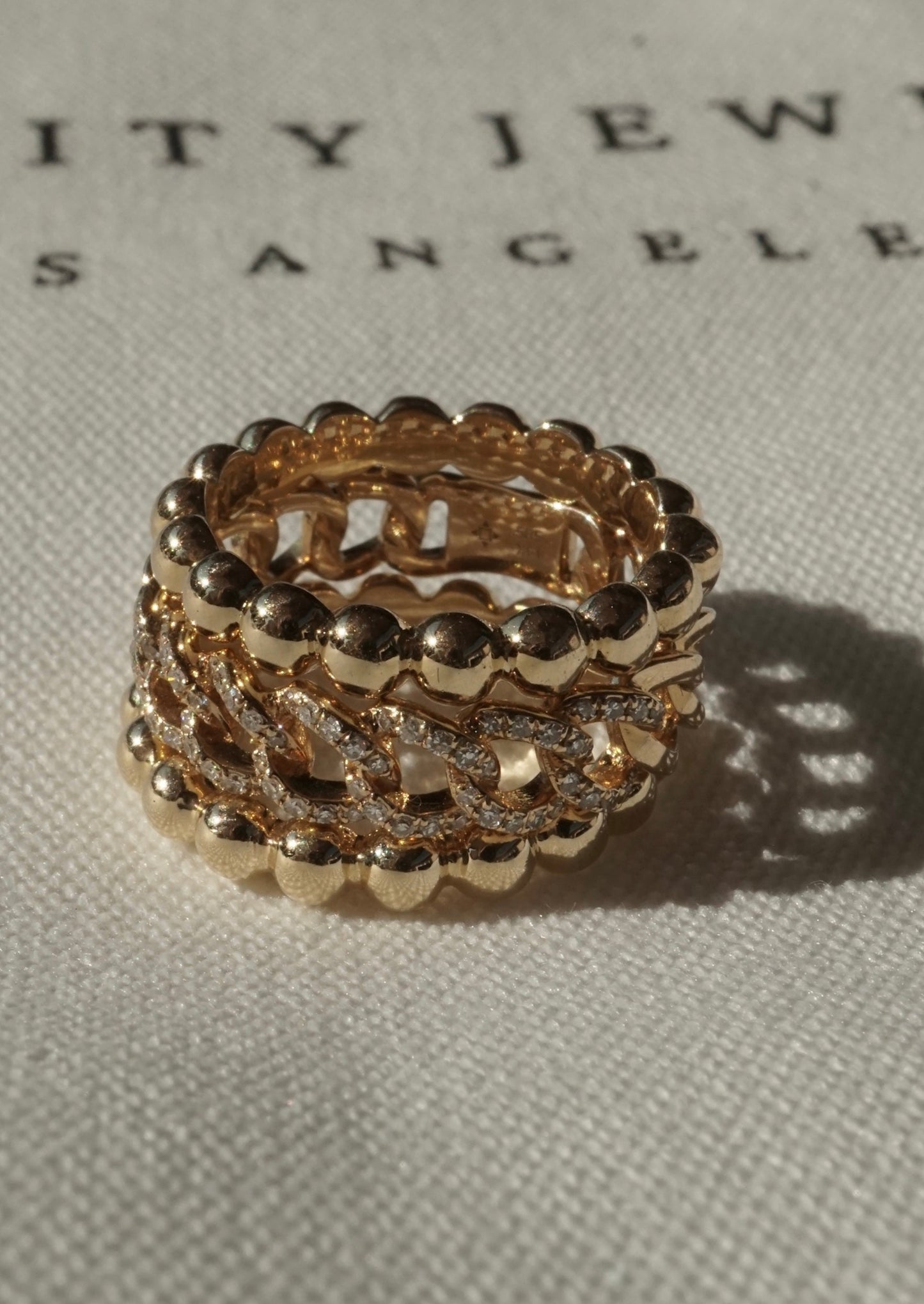14k Gold Bigger Beads Ring