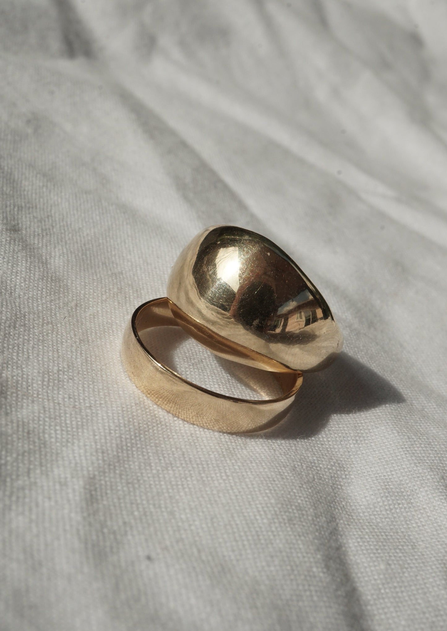 14k Gold Light Weight Domed Ring