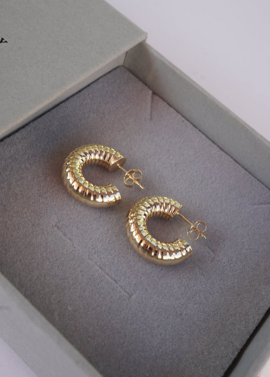 14k Gold Cobra Cuff Hoops