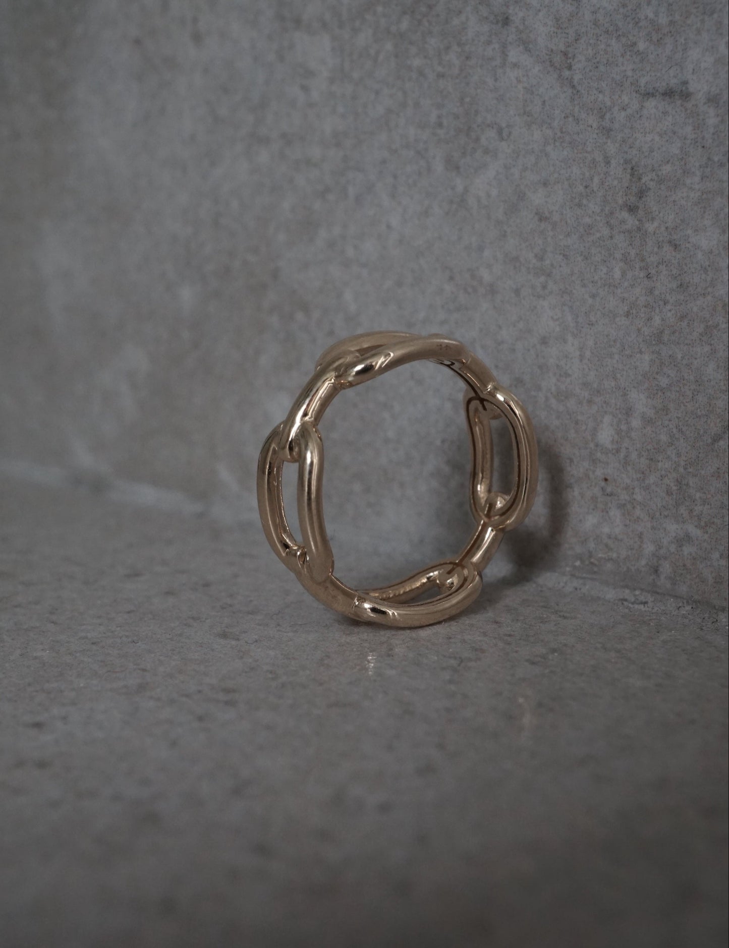 14k Gold Husky Chain Ring