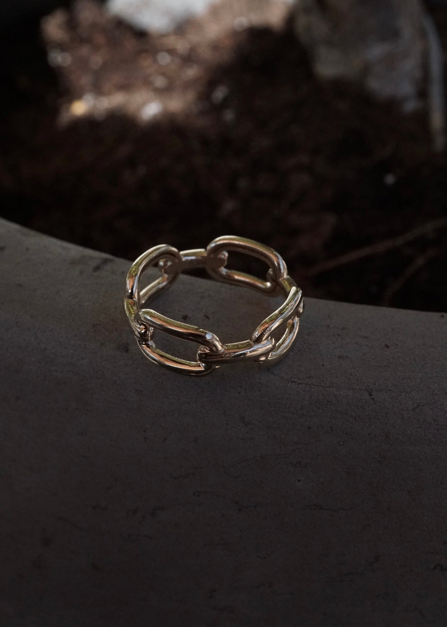 14k Gold Husky Chain Ring