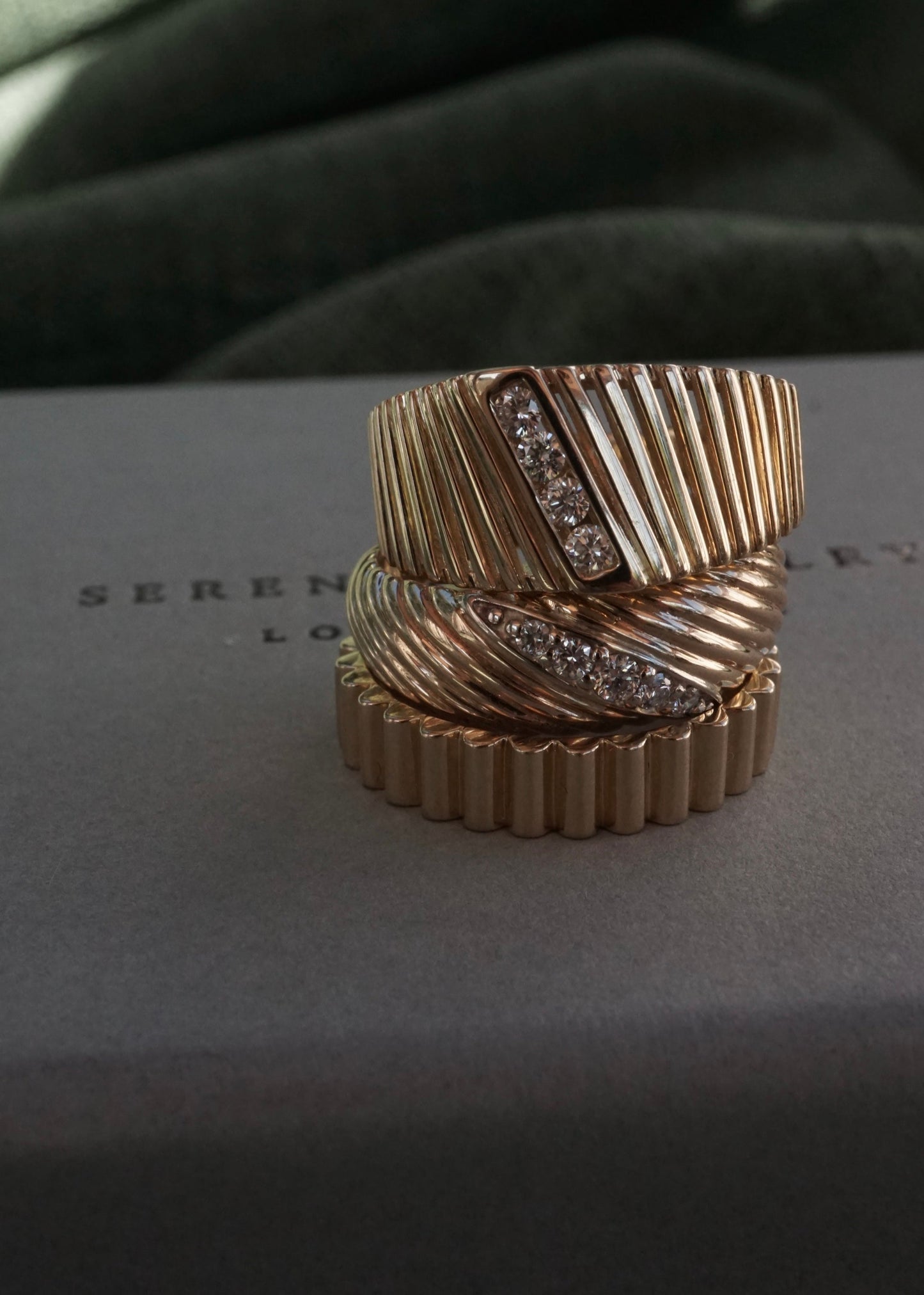 14k Gold Ribbed Ring