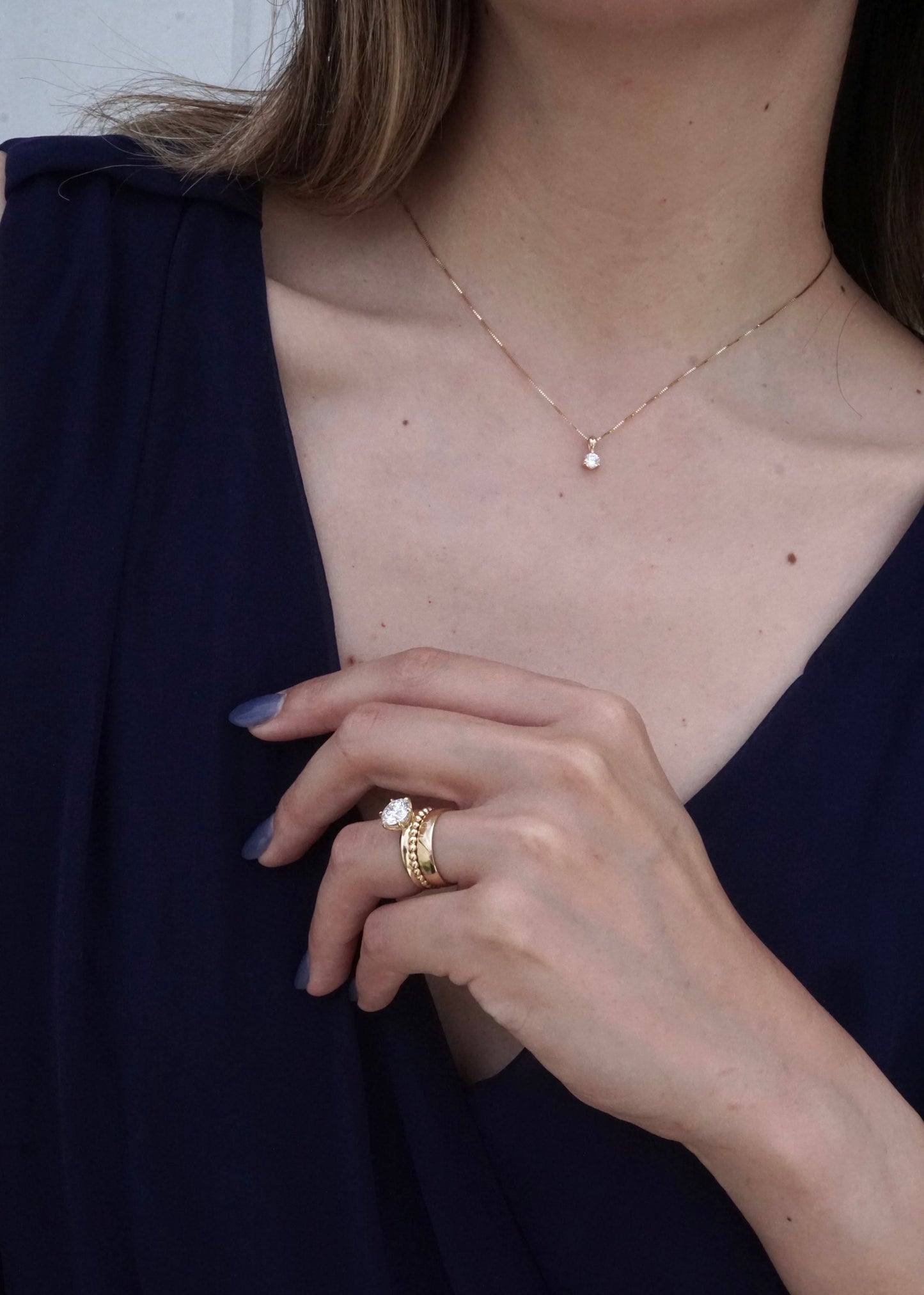 14k Luna Drop Necklace