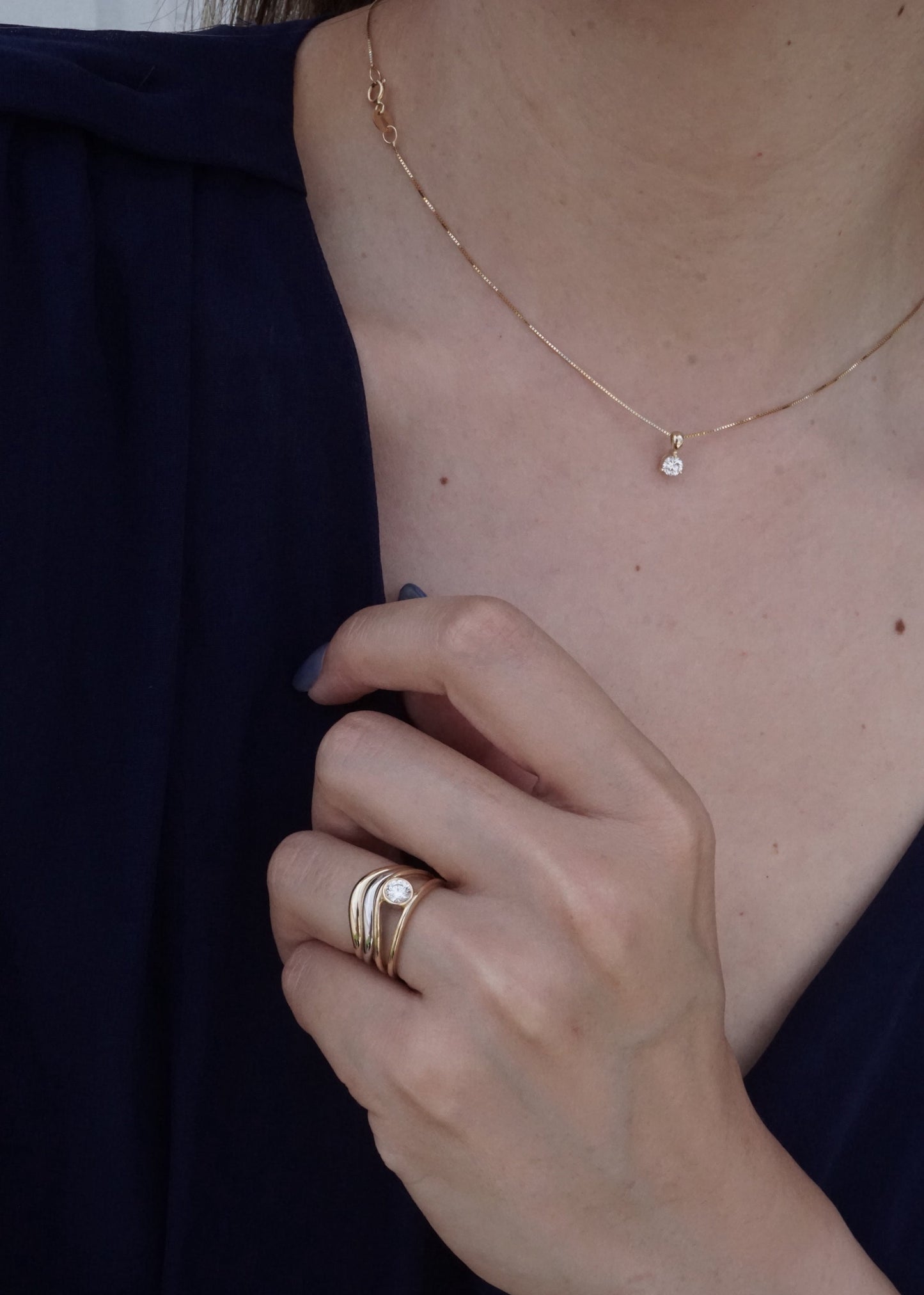 14k Luna Drop Necklace
