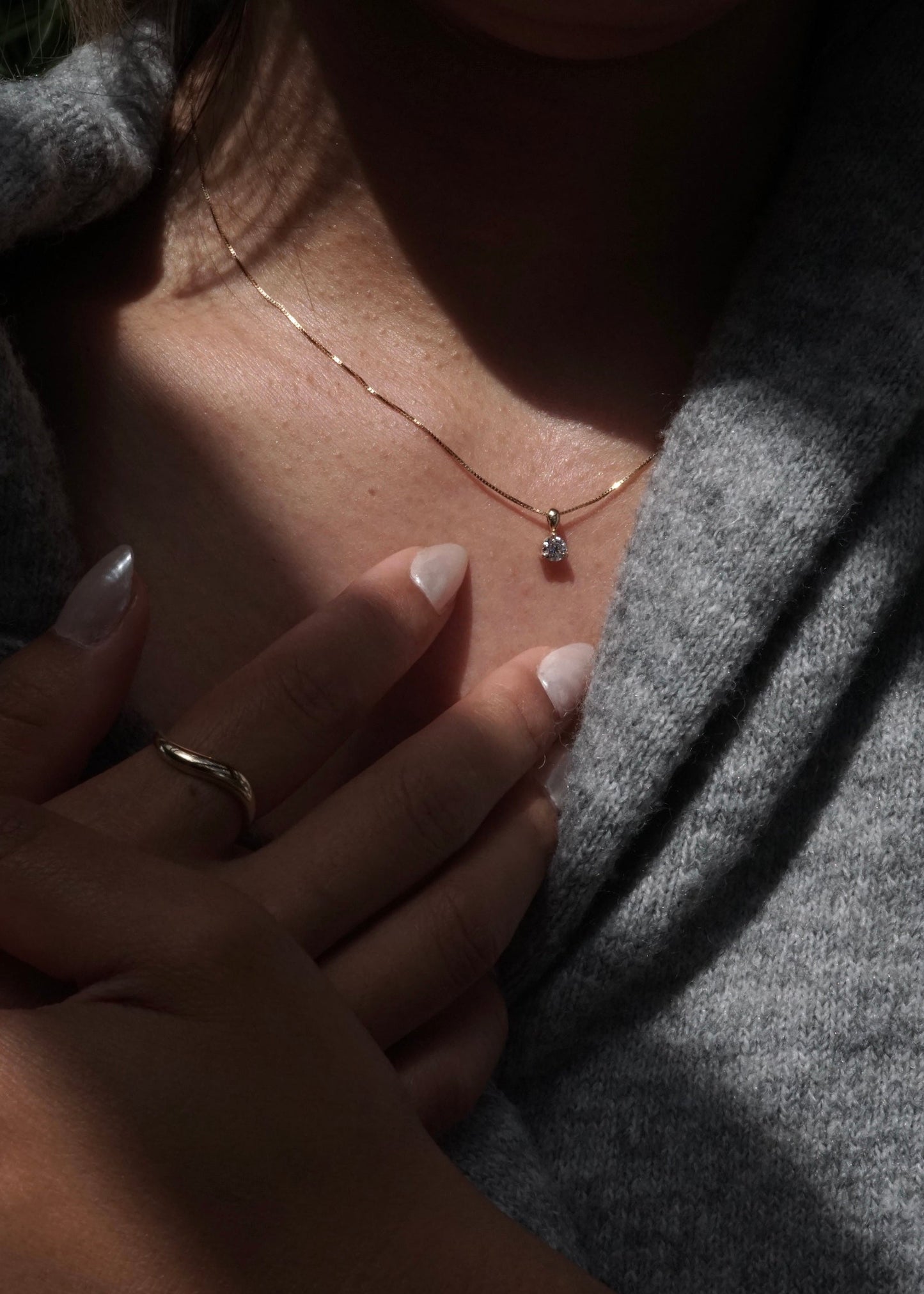 14k Luna Drop Necklace