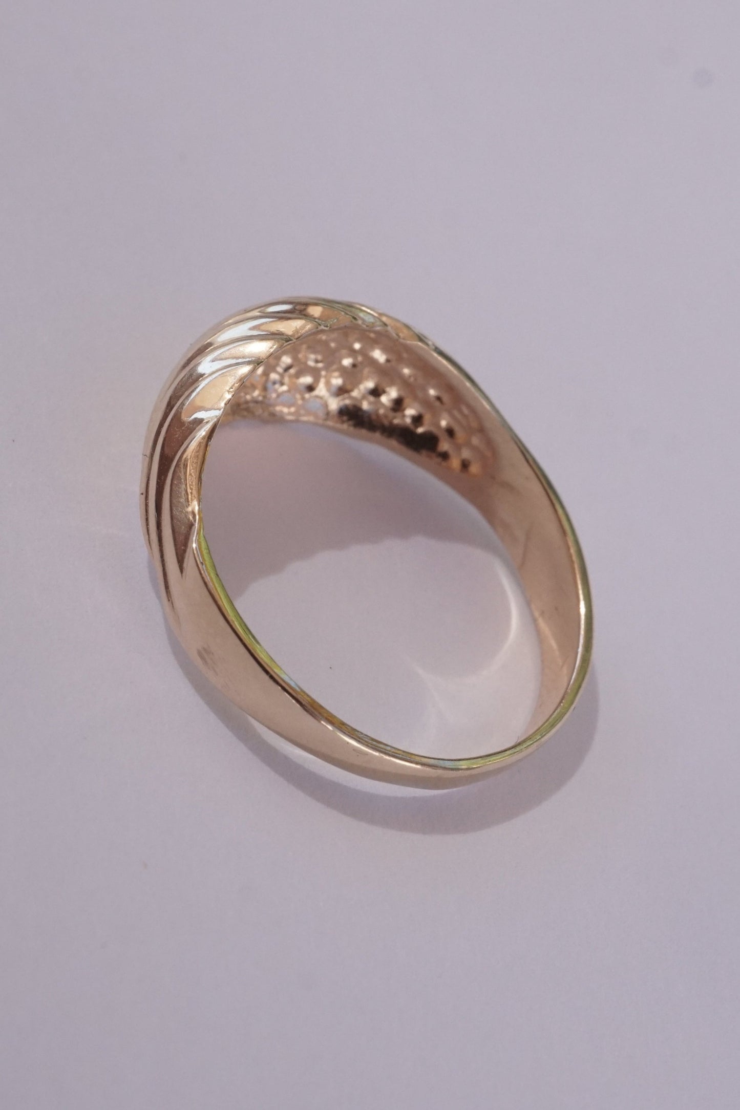 14k Gold Vintage Style Domed Ring