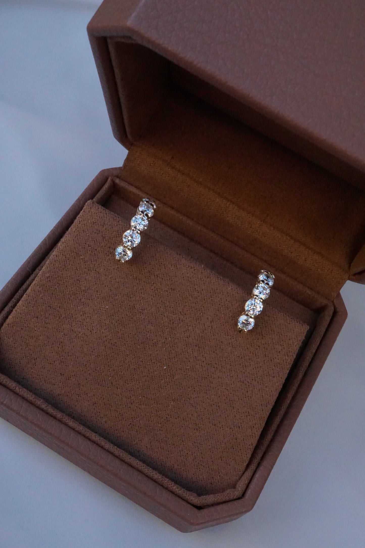 14k Gold Shared Prong Chunky Diamond Huggies