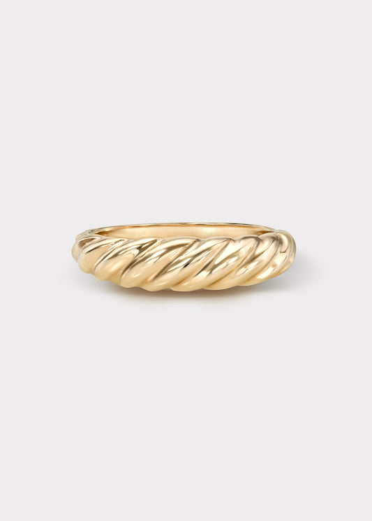 10k Gold Skinny Croissant Pinky Ring