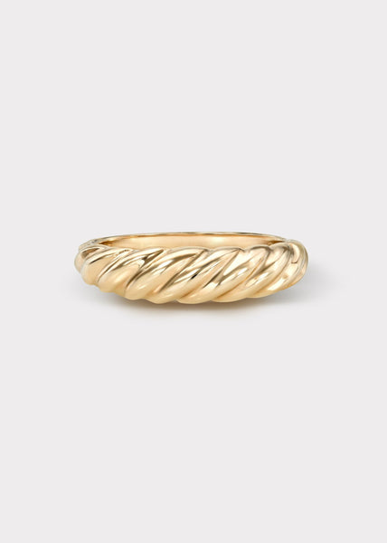 10k Gold Skinny Croissant Pinky Ring – Serenity Jewelry LA