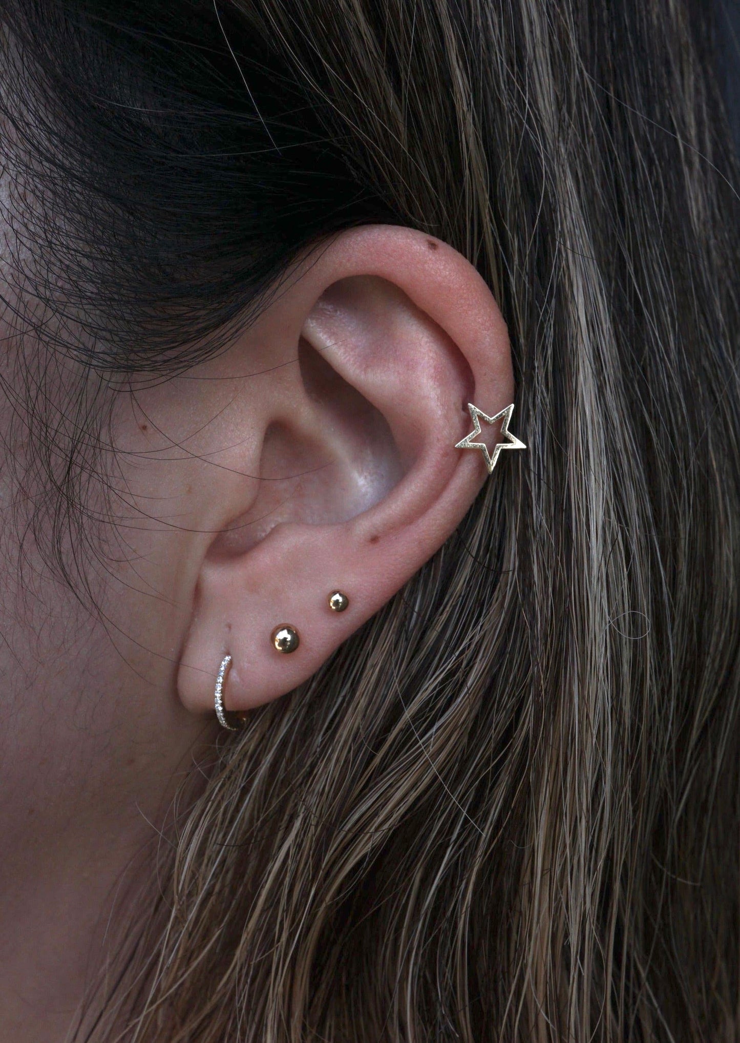 14k Gold Baby Diamond Huggies
