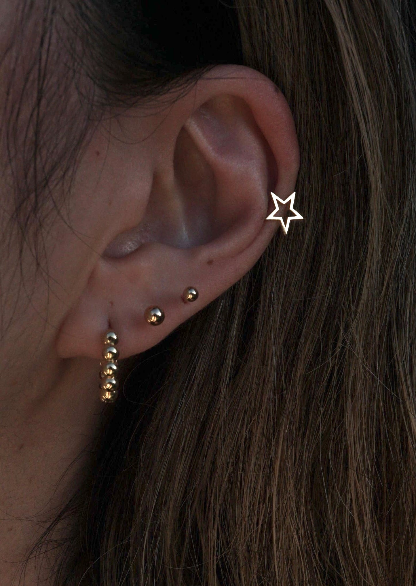 14k Gold Open Studs