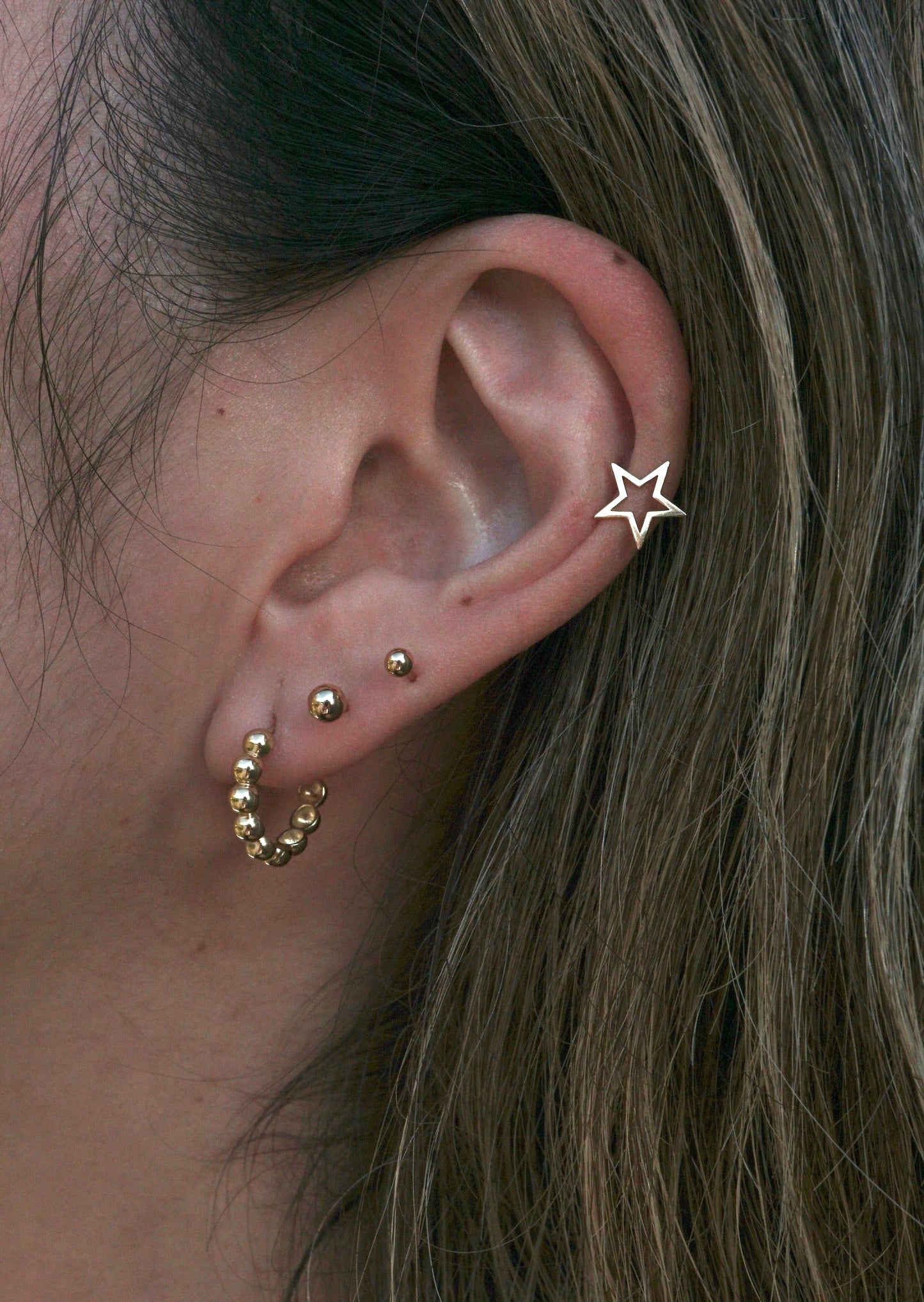 14k Gold Open Studs