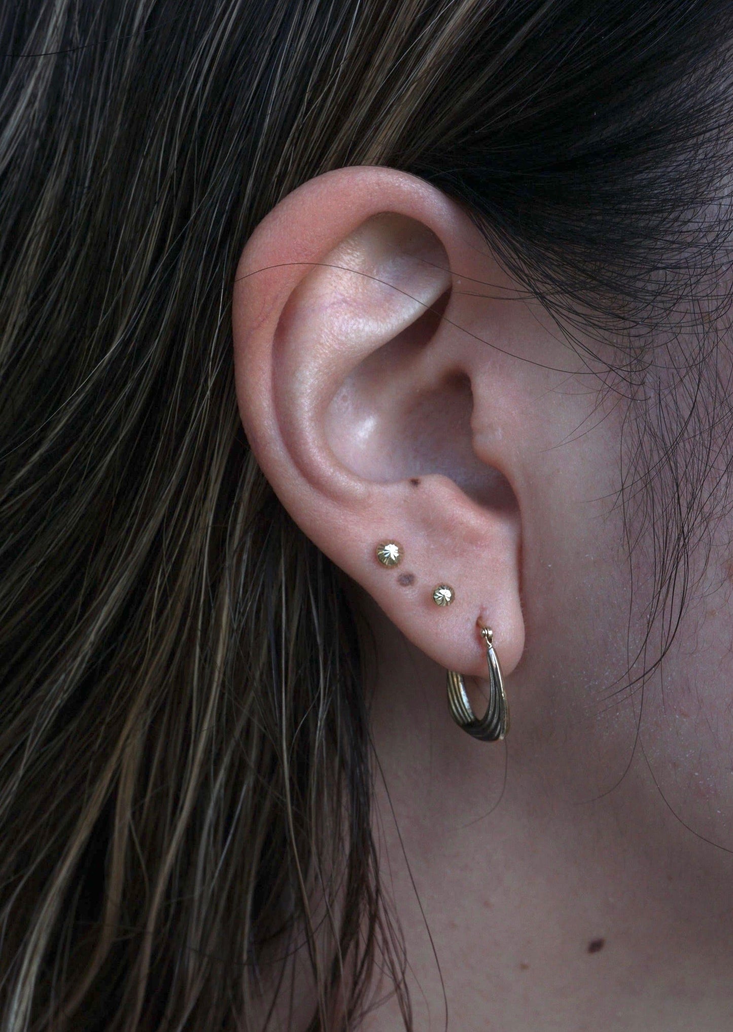 14k Gold 2tone Unity Hoops