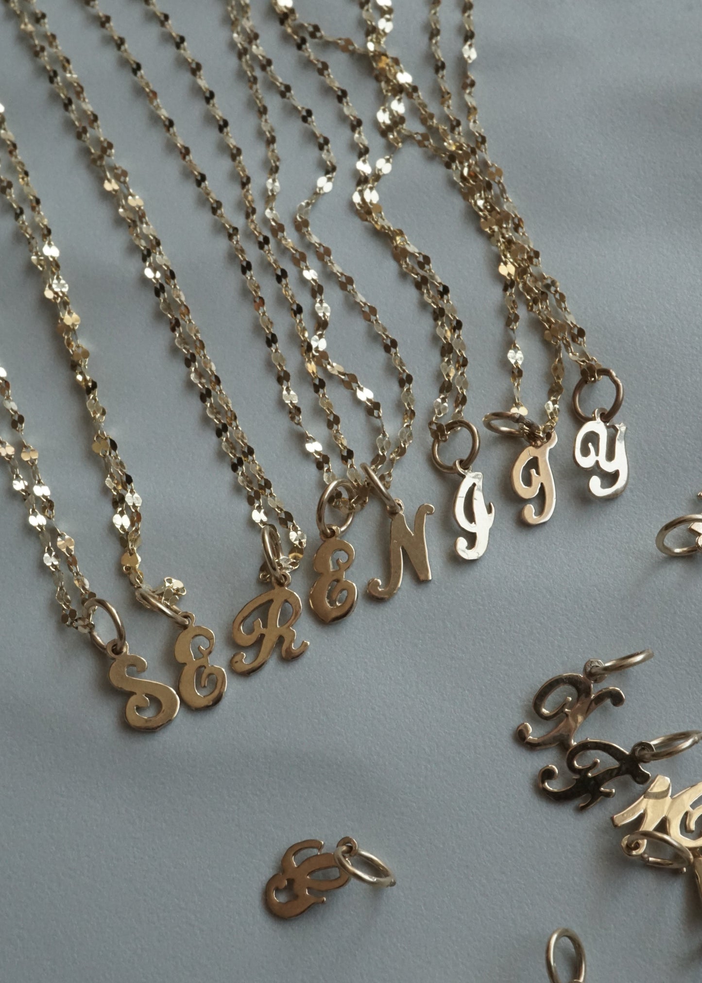 14k Gold Mini Initial Twinkle Necklace (chain & charm)