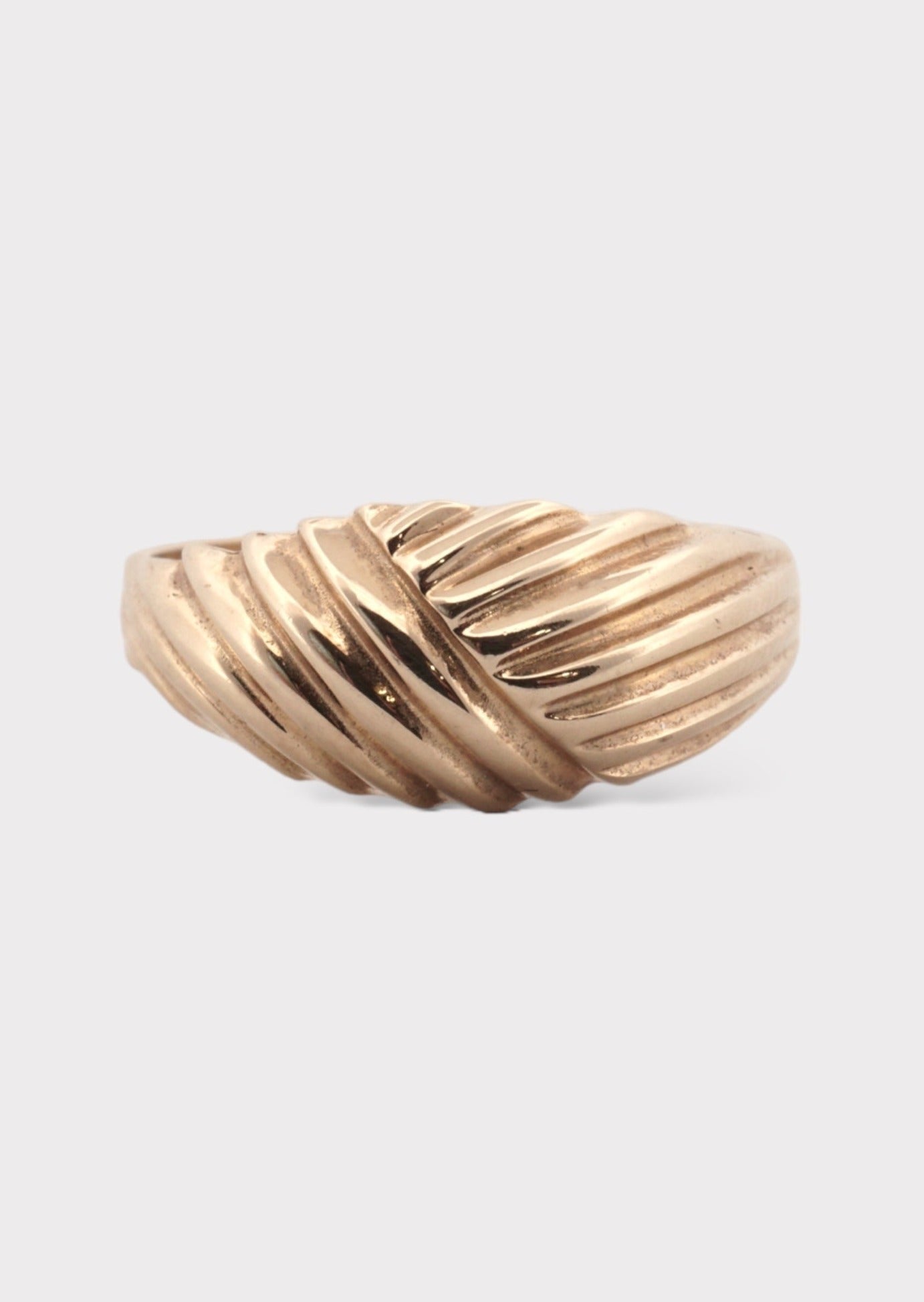 14k Gold Vintage Style Domed Ring