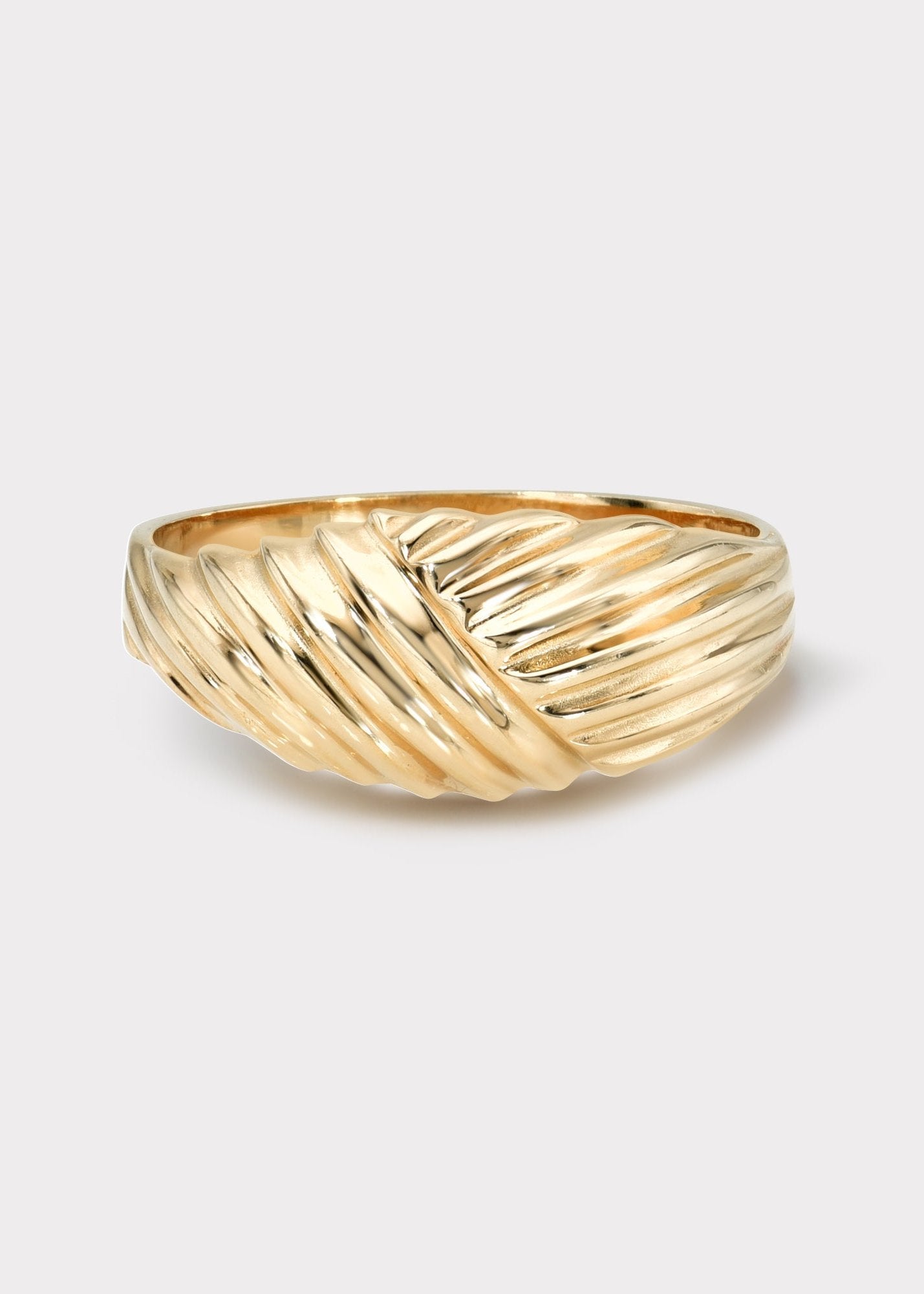 14k Gold Vintage Style Domed Ring