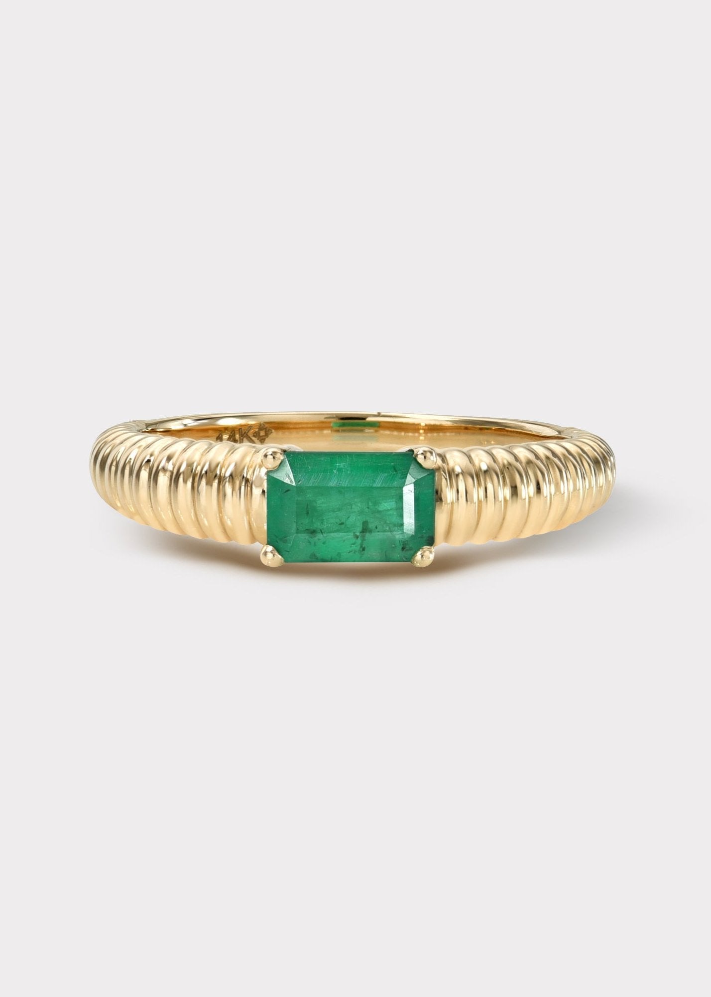 14k Gold Cleo Emerald Ring