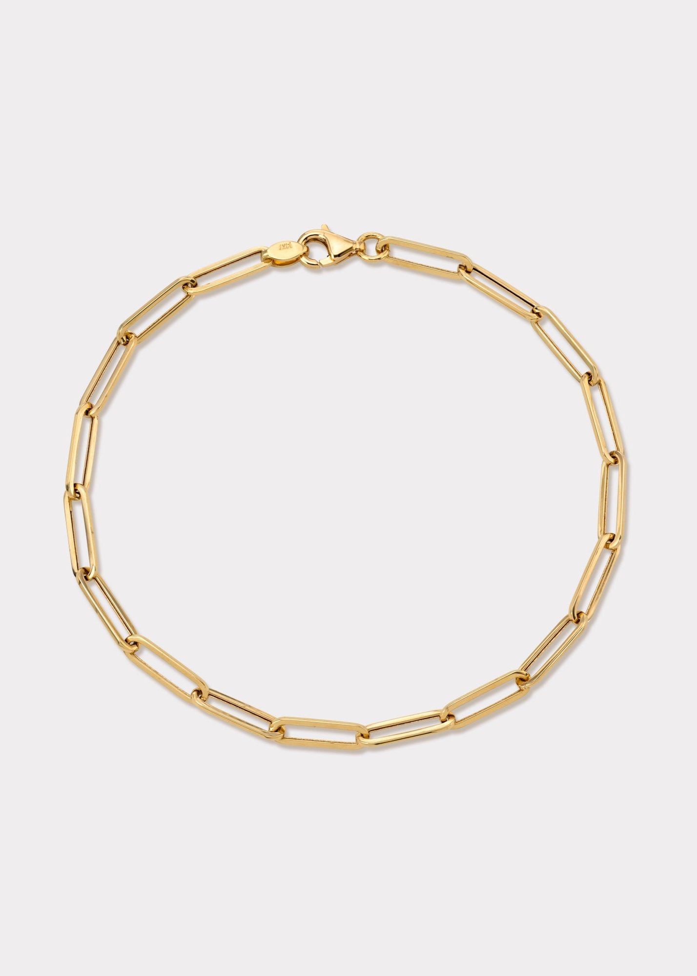 14k Gold Paperclip Bracelet