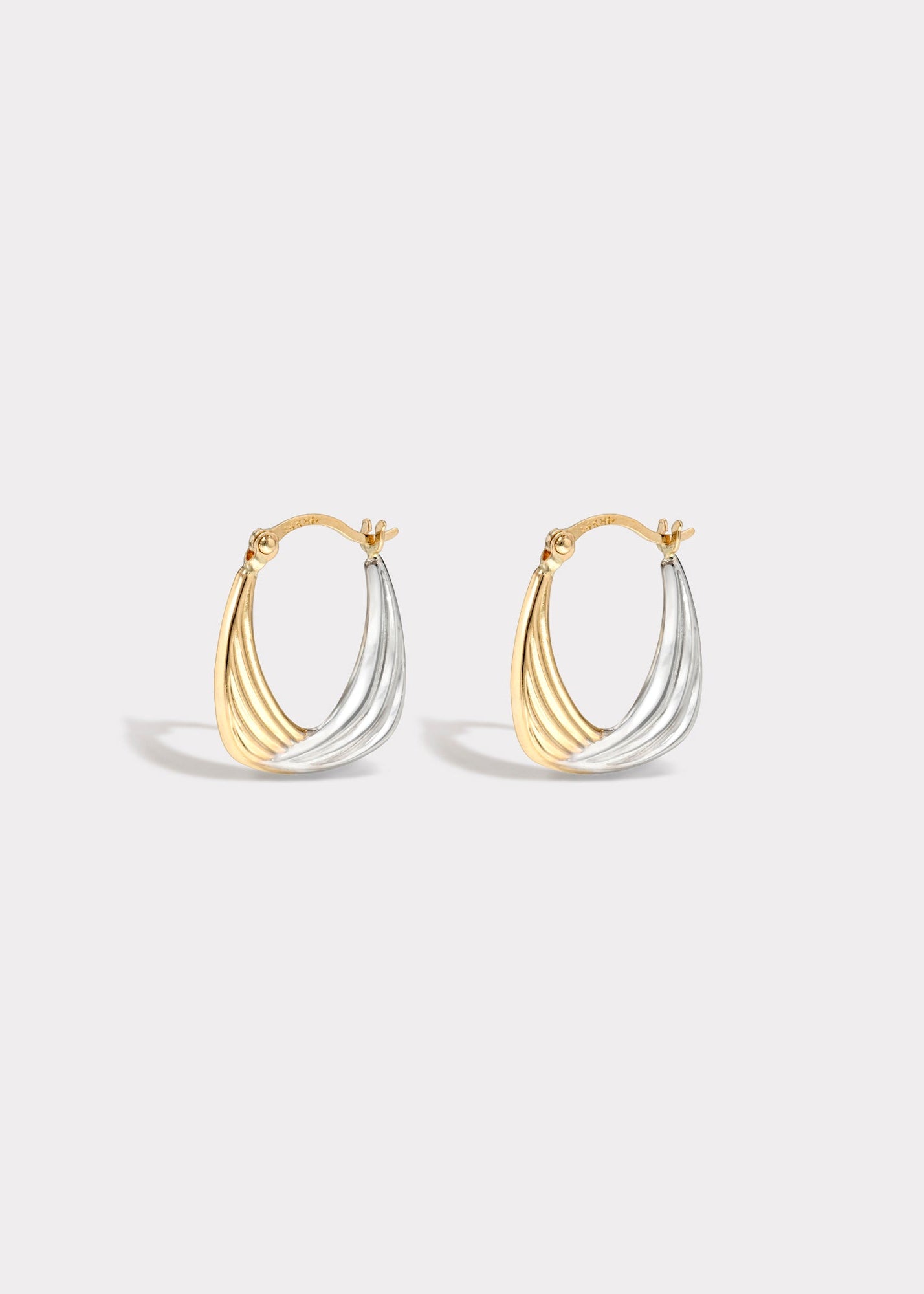 14k Gold 2tone Unity Hoops