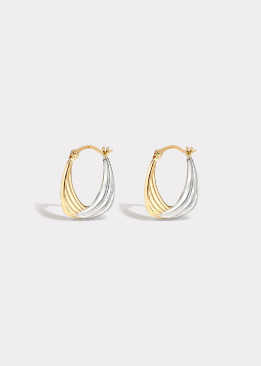 14k Gold 2tone Unity Hoops