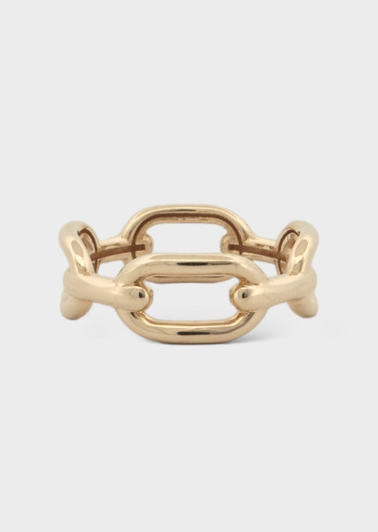 14k Gold Husky Chain Ring