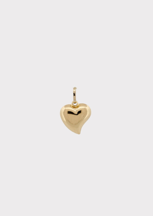 14k Gold Puff Heart Pendant
