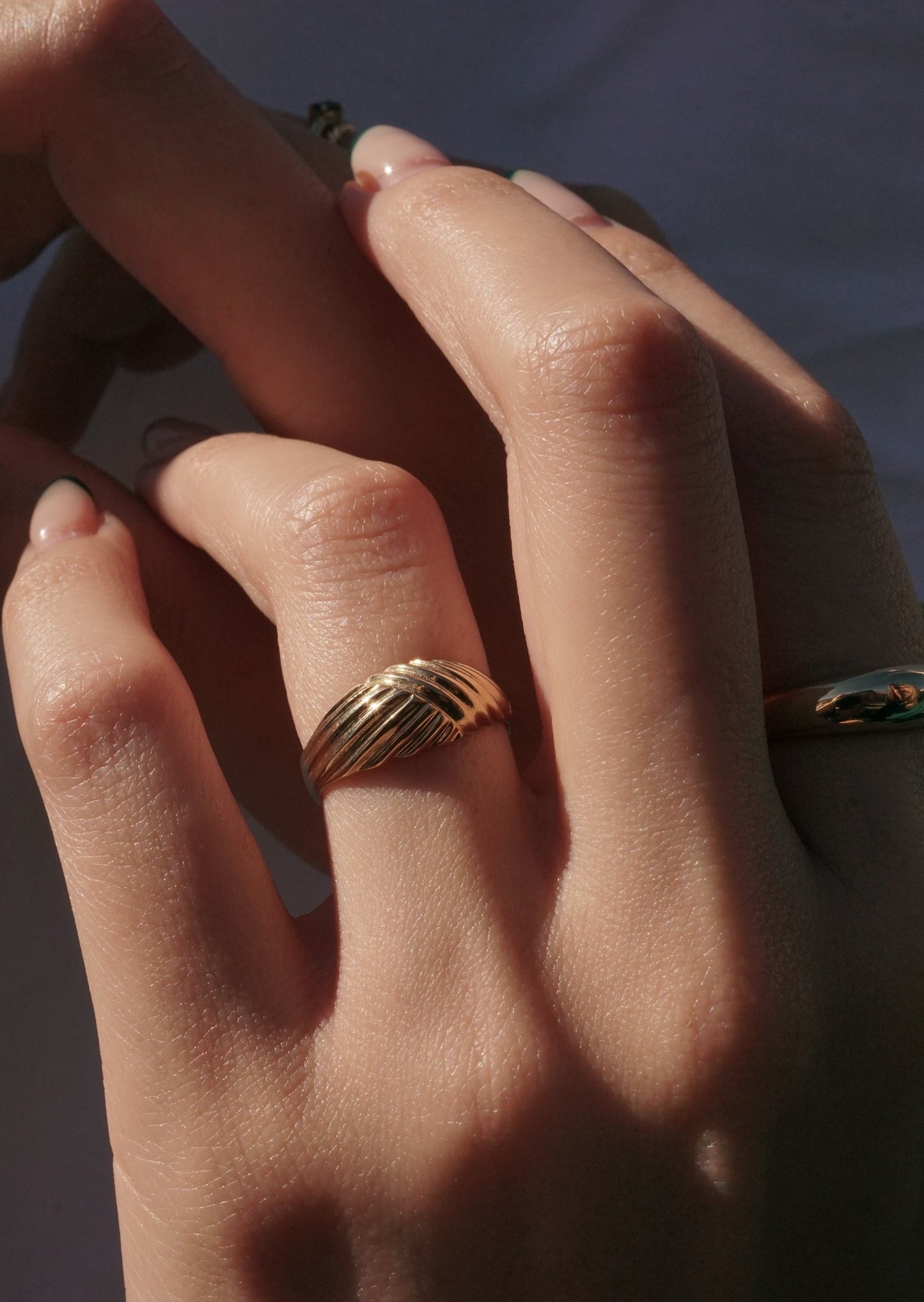 14k Gold Vintage Style Domed Ring